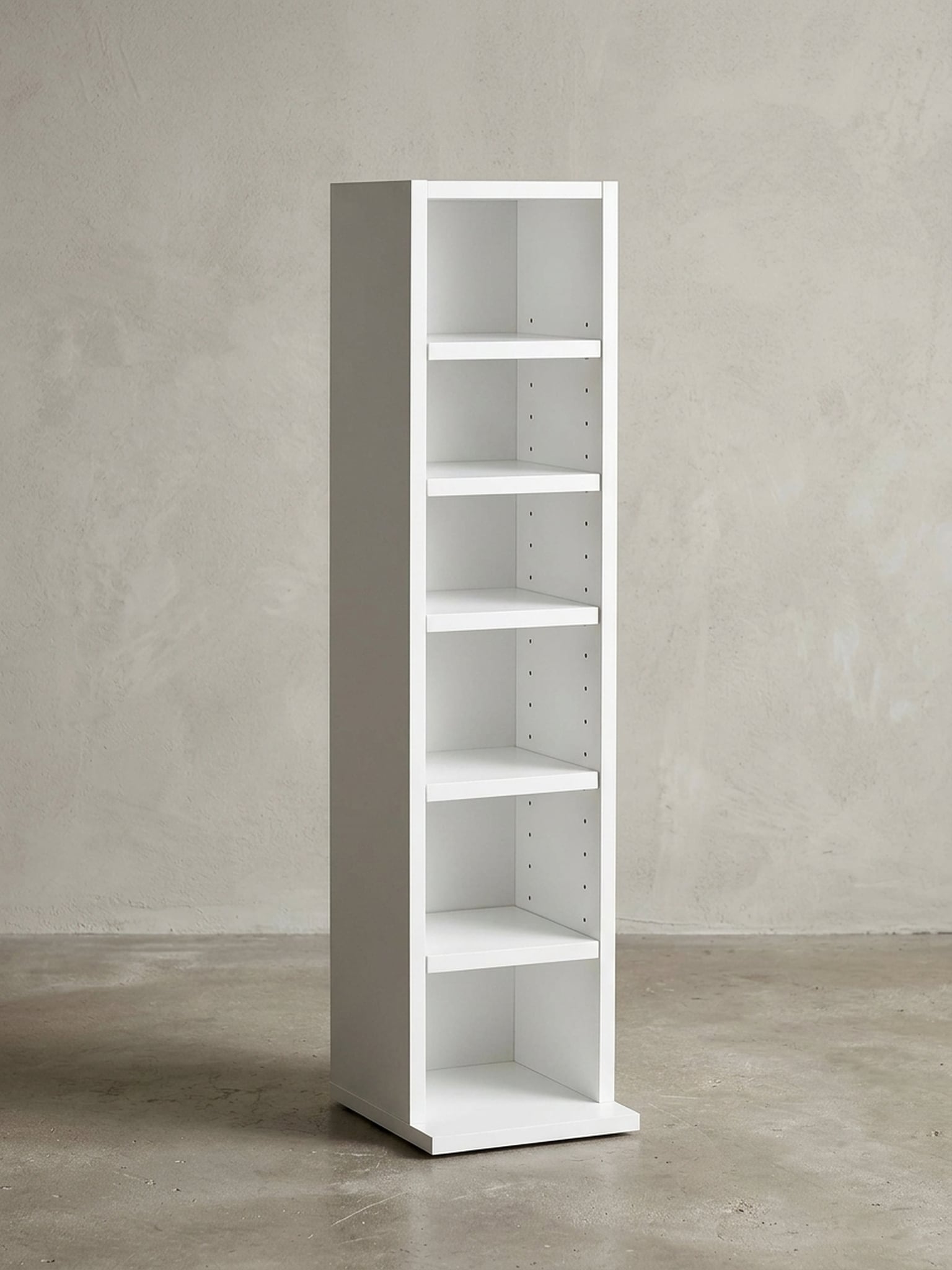 B&uuml;cherregal &ndash; Wei&szlig;, 21x91x25,5&nbsp;cm, 6 F&auml;cher, schmal, Flur/Kinderzimmer - Bild 1