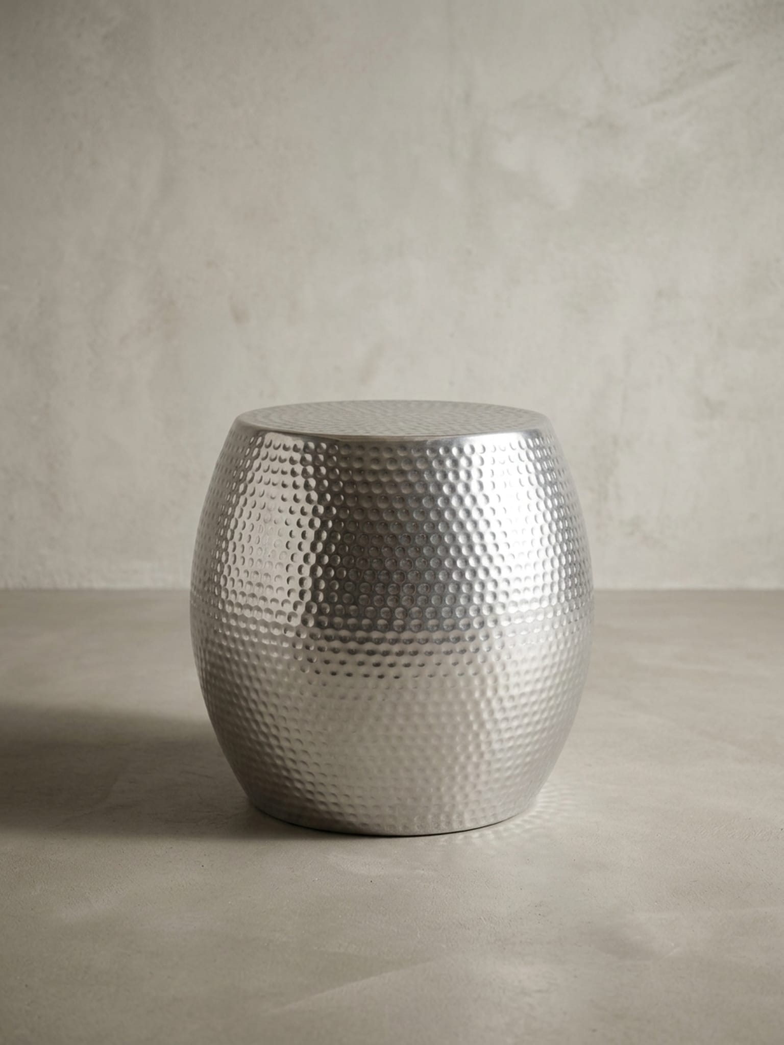Beistelltisch Aluminium Rund Orientalisch Hammerschlag, Silbern 42x42x42 cm - Bild 1