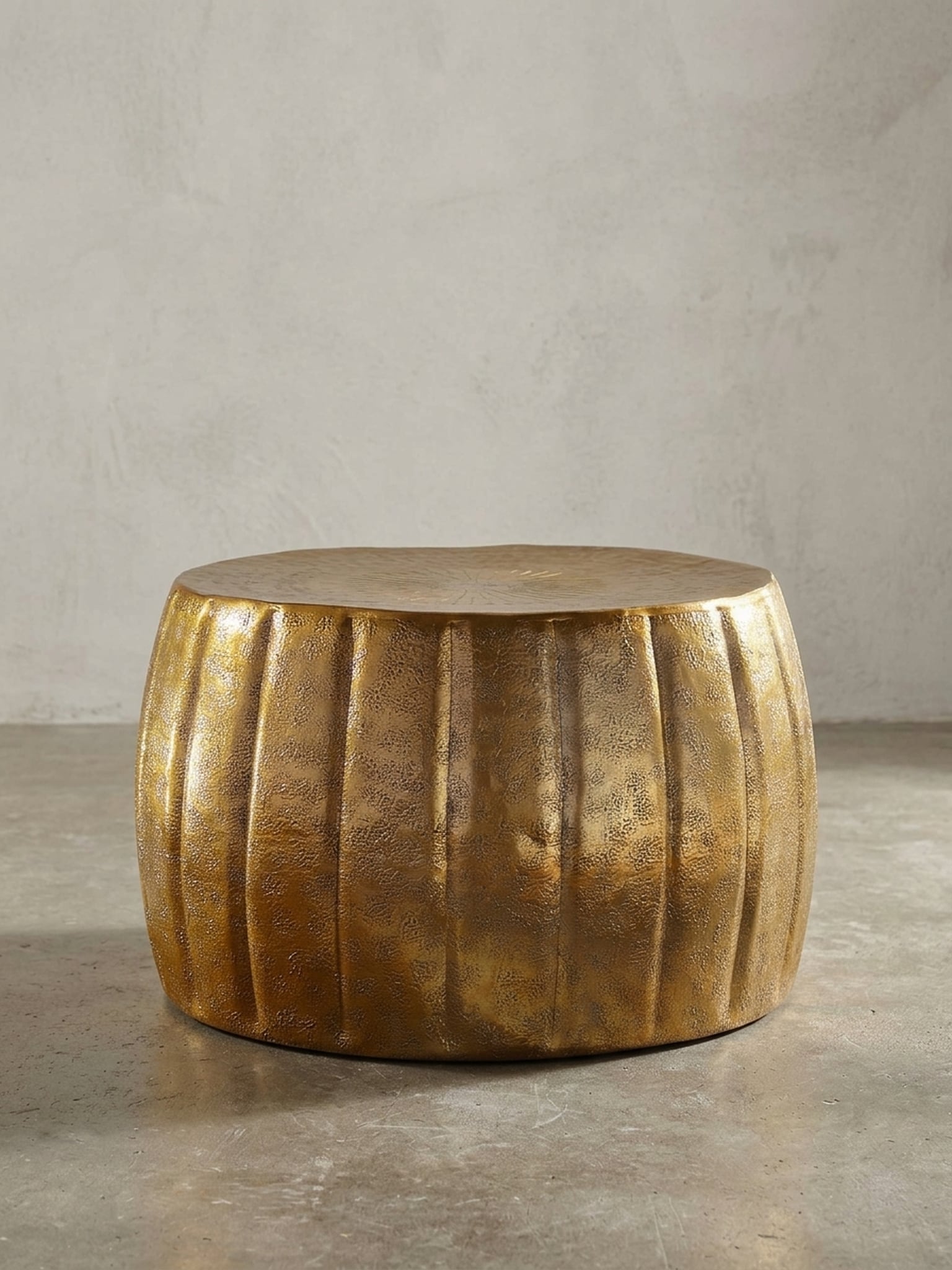 Couchtisch Rund Orientalisch in Goldfarbenem Aluminium, 60x36x60 cm - Bild 1