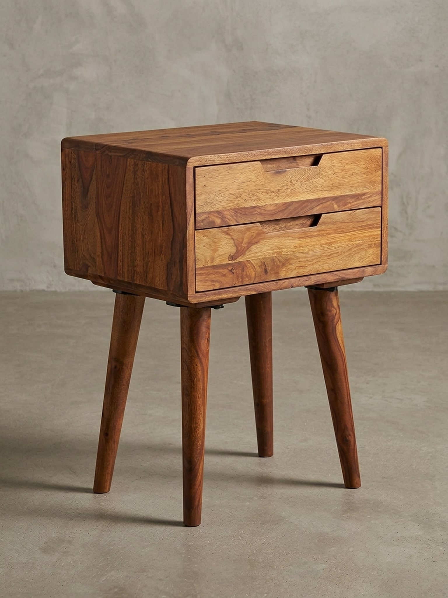 Nachttisch &ndash; Massivholz, 47x66x36 cm, 2 Schubladen, Landhausstil - Bild 1