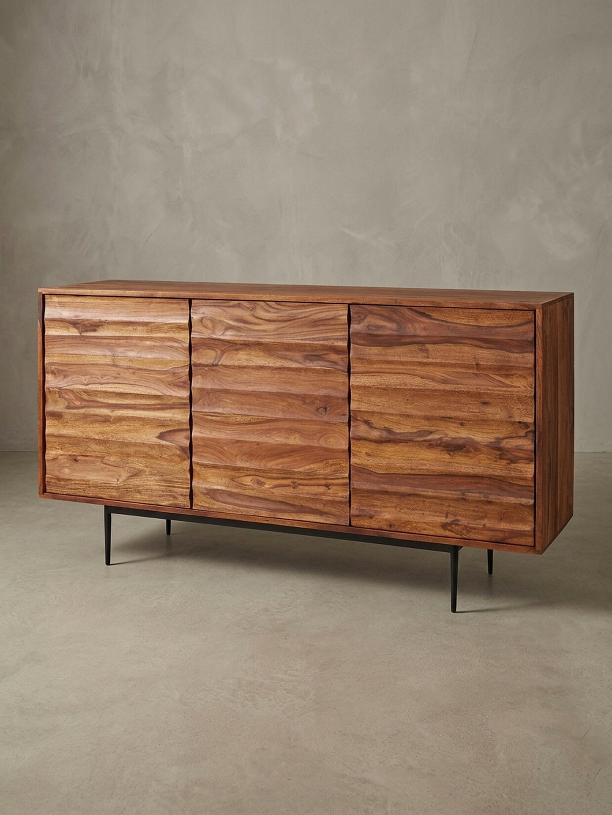 Sideboard – Massivholz, 150x81x41 cm, 3 Türen, Landhausstil, groß