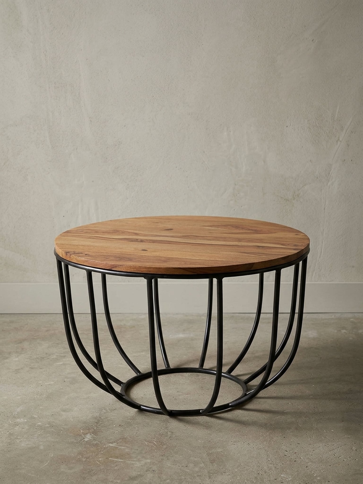 Couchtisch Sheesham Massivholz Industrial Design 60x39x60 cm - Bild 1