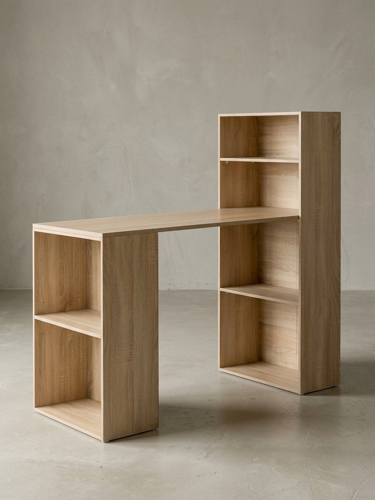Schreibtisch Mit Regal Ablagefächer Modern Holz, Sonoma 53x120x120 cm