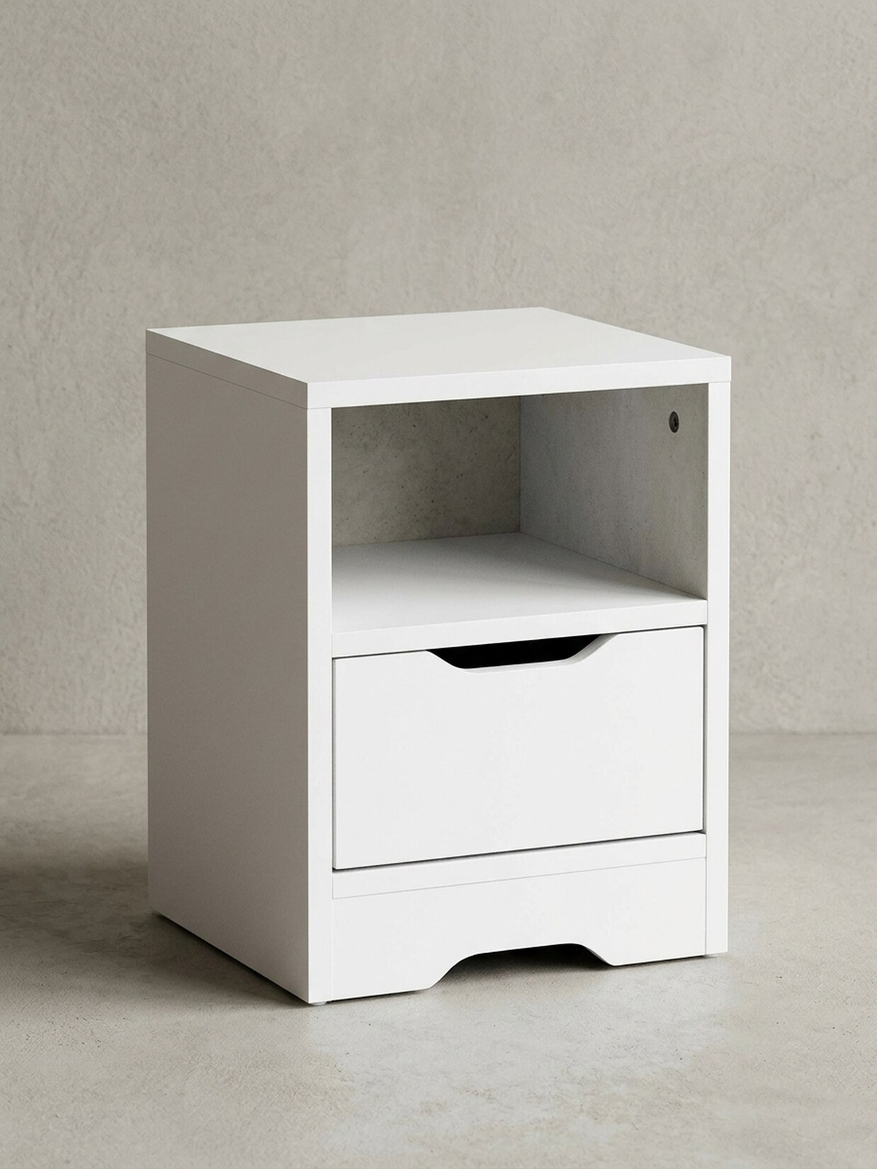 Nachttisch Schublade Ablage Modern Klein, Weiß 31x31x43 cm
