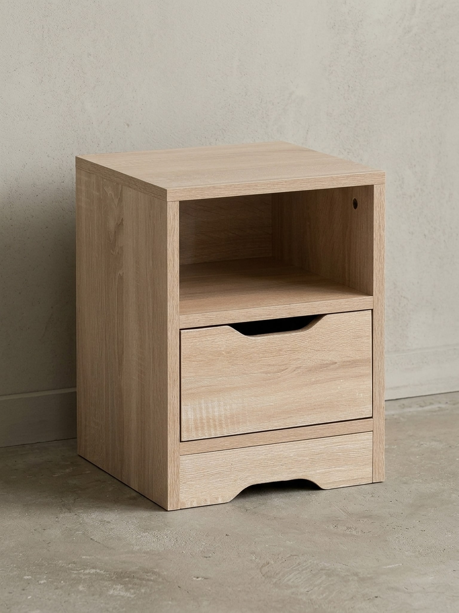 Nachttisch Schublade Ablage Modern Klein, Sonoma 31x31x43 cm - Bild 1