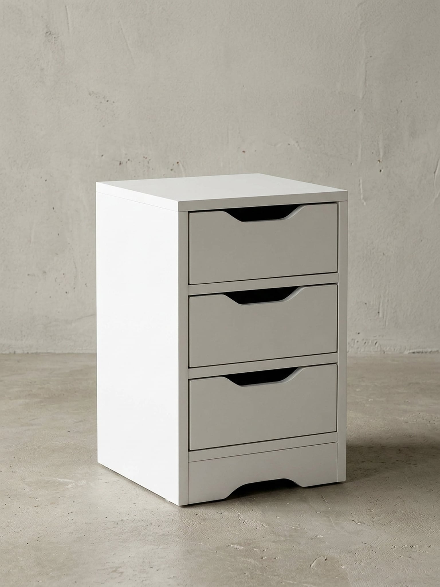 Nachttisch 3 Schubladen Modern Klein, Wei&szlig; 31x31x49 cm - Bild 1