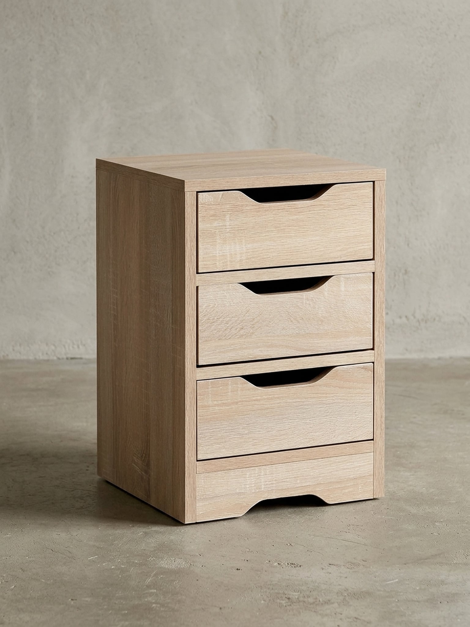 Nachttisch 3 Schubladen Modern Klein, Sonoma 31x31x49 cm - Bild 1