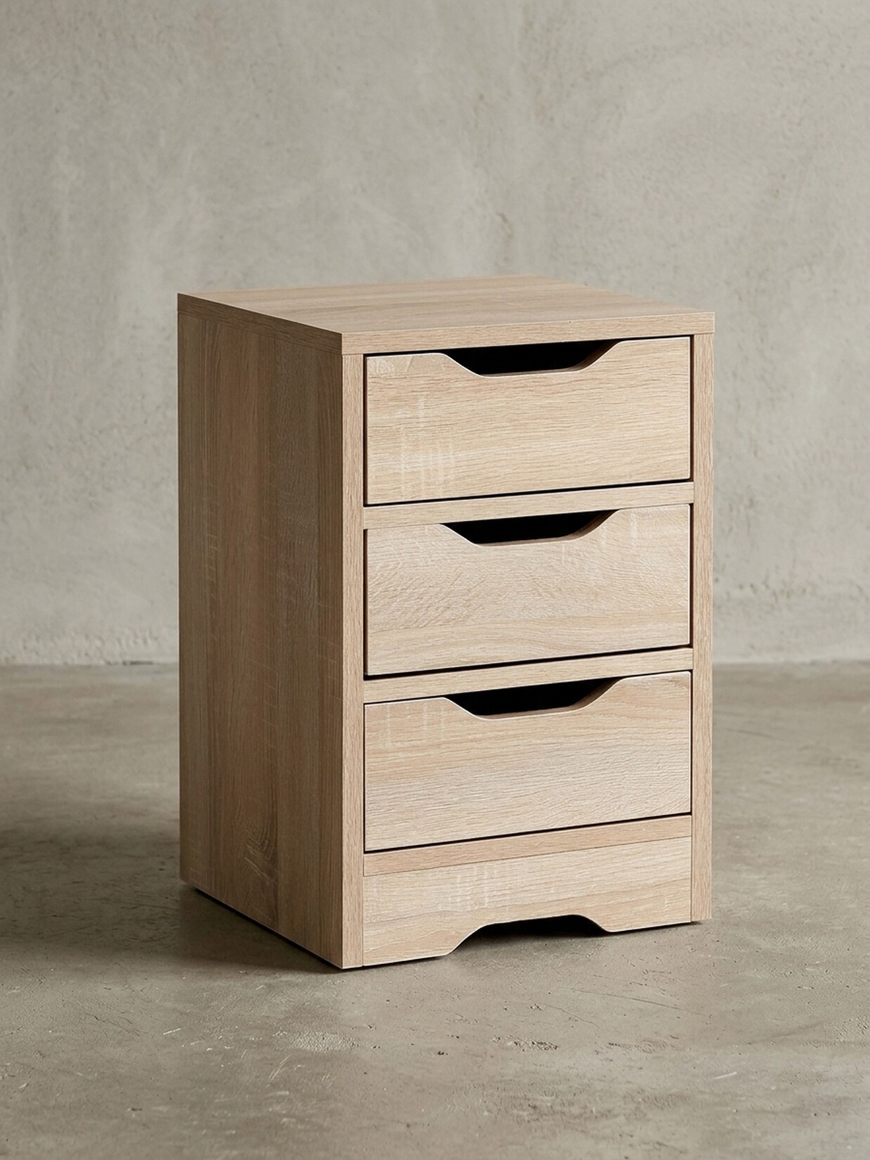 Nachttisch 3 Schubladen Modern Klein, Sonoma 31x31x49 cm