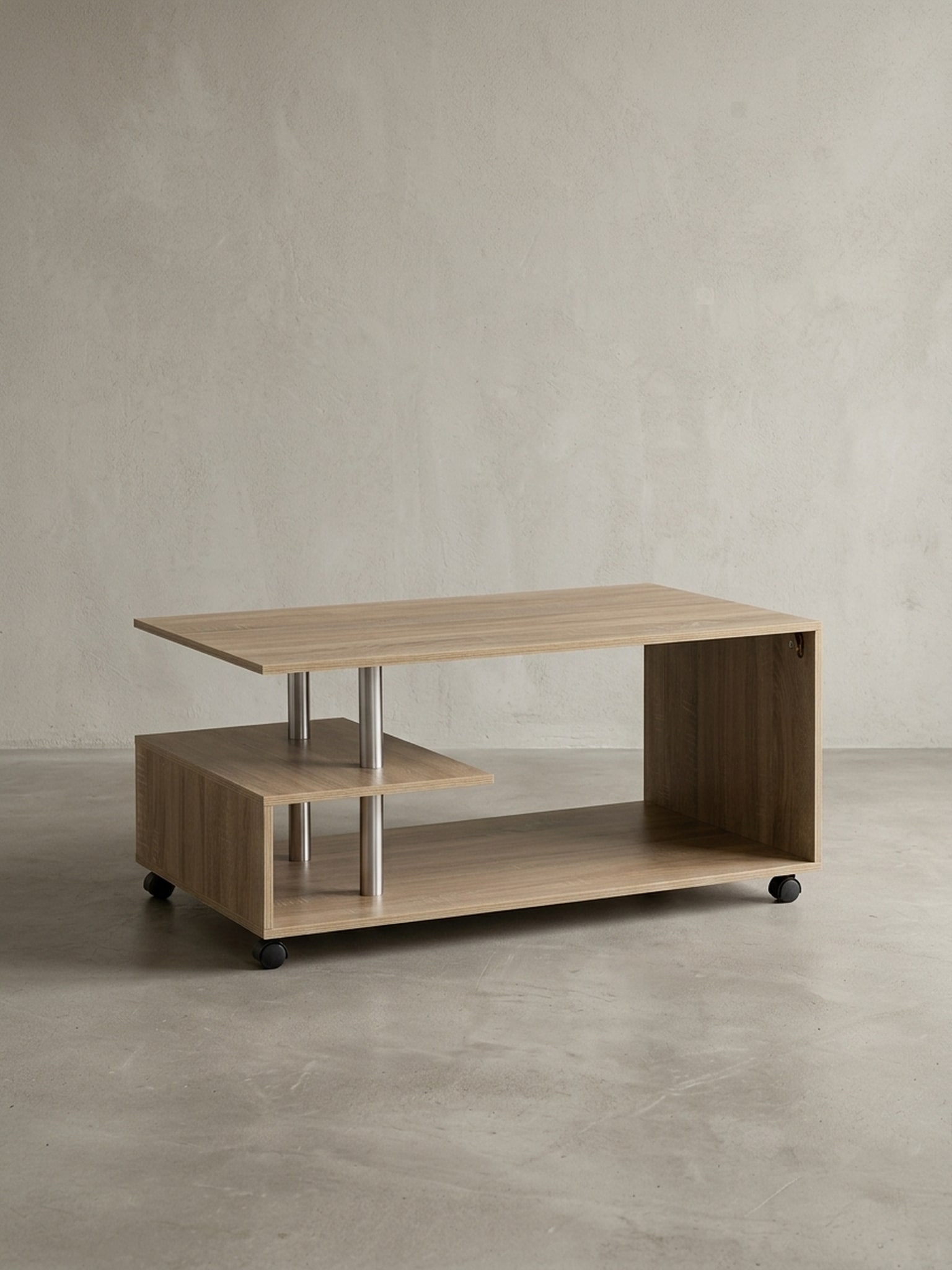 Couchtisch Sonoma Drehbar 105x48.5x60cm mit Rollen und Stauraum - Bild 1