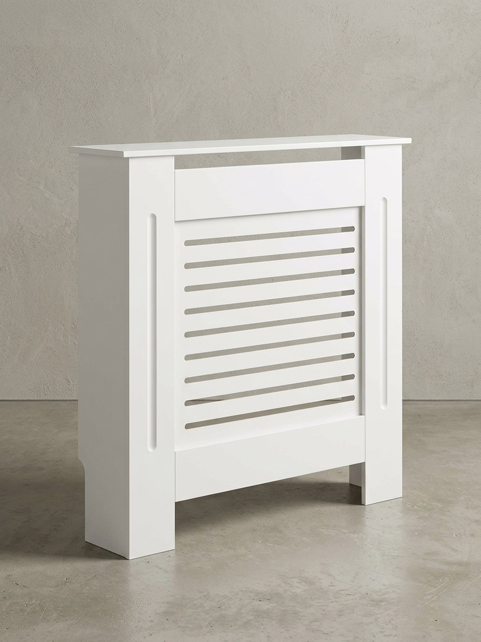 Heizk&ouml;rperverkleidung MDF Wei&szlig; Rechteckig Lamellen 78x19x82 - Bild 1