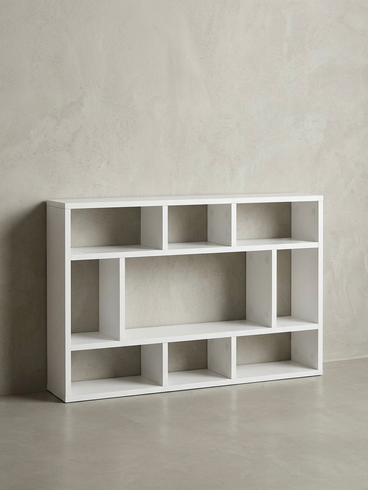 Wandregal Eiche Holz Freischwebend Modern, Weiß 75x16x51 cm