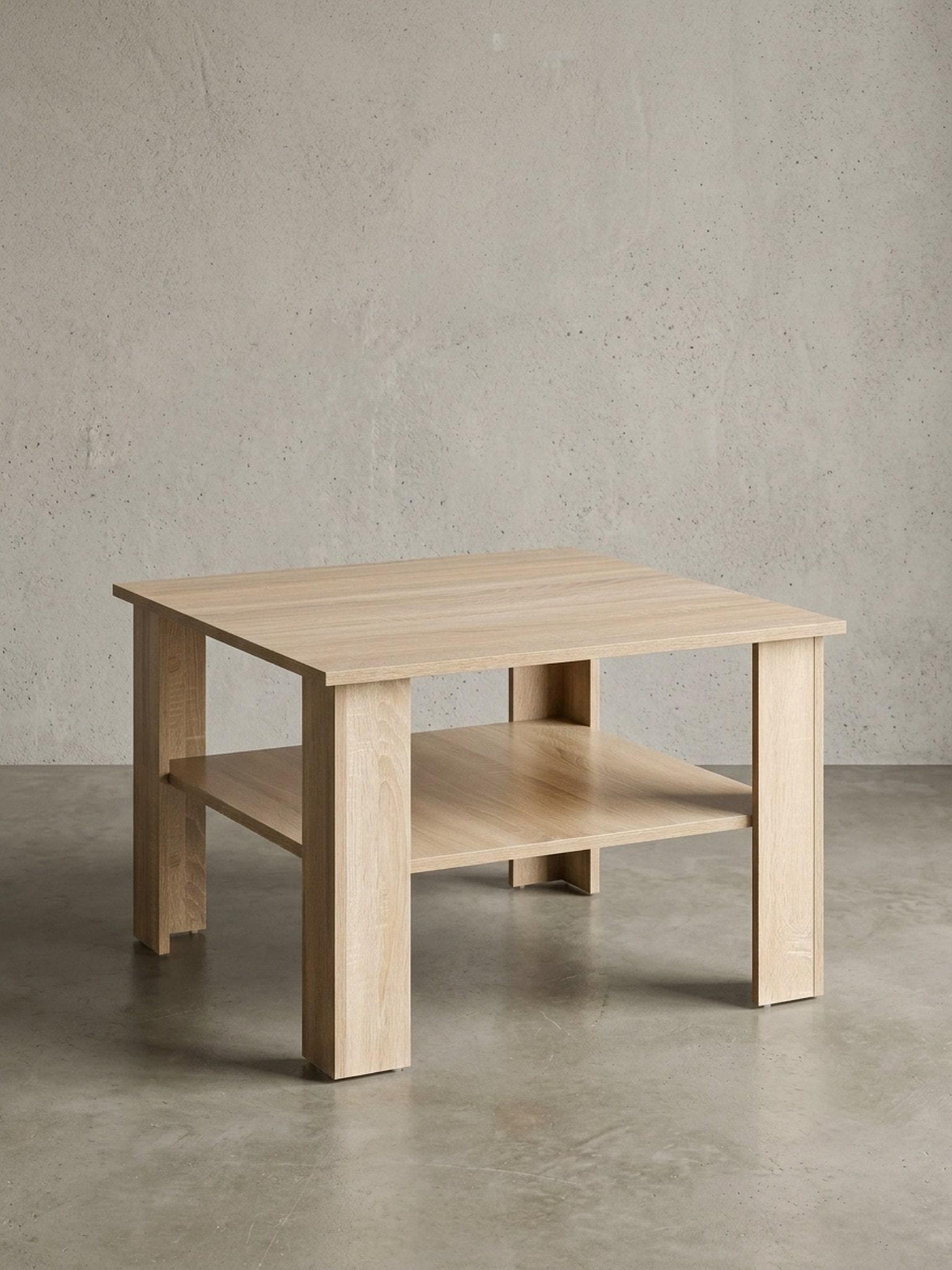 Couchtisch Eiche mit Ablage und Stauraum, Sonoma 60x60x42 cm - Bild 1