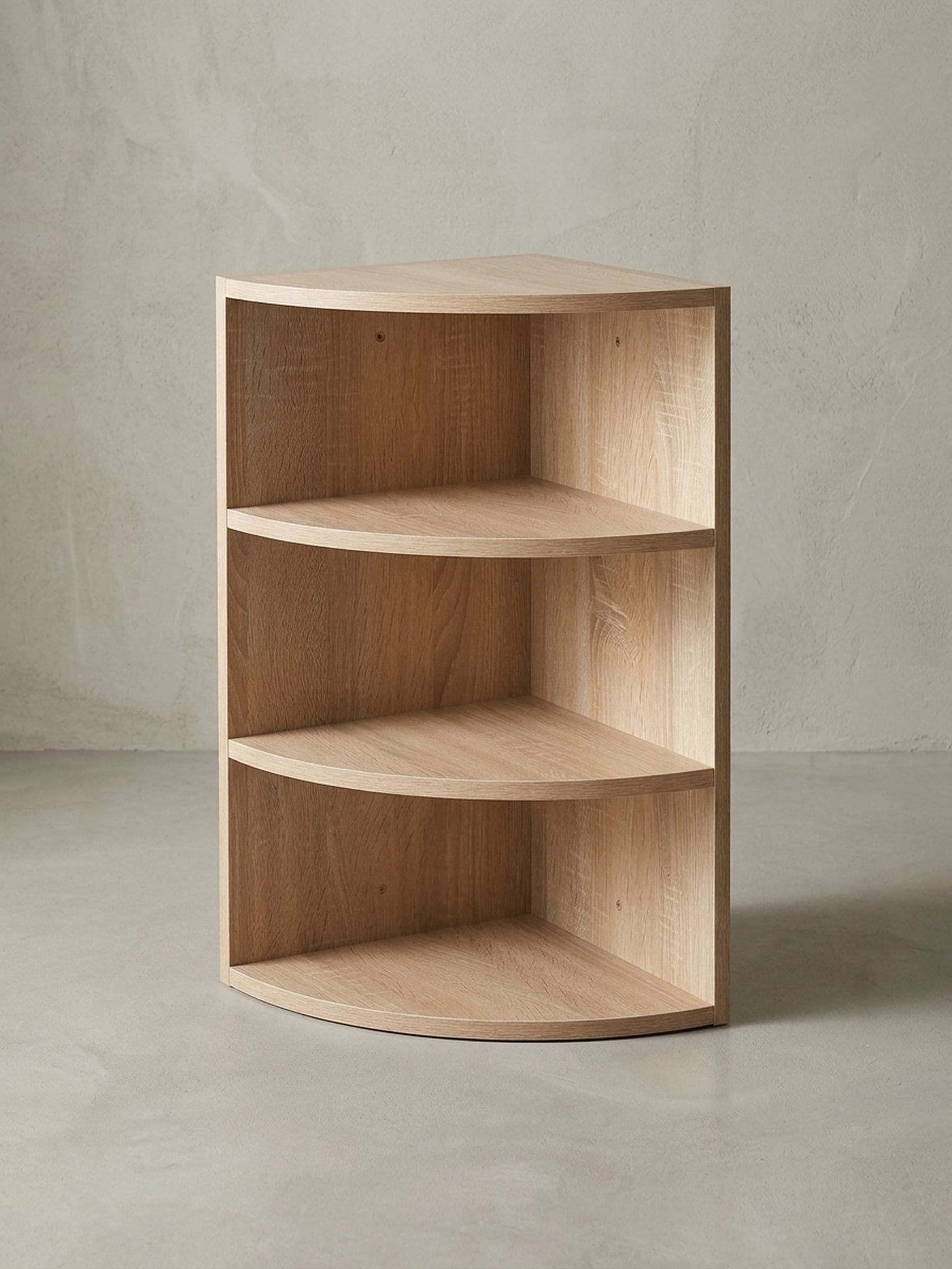 Eckregal Holz Wandmontage Runder Front Modern, Sonoma 30x30x60 cm - Bild 1