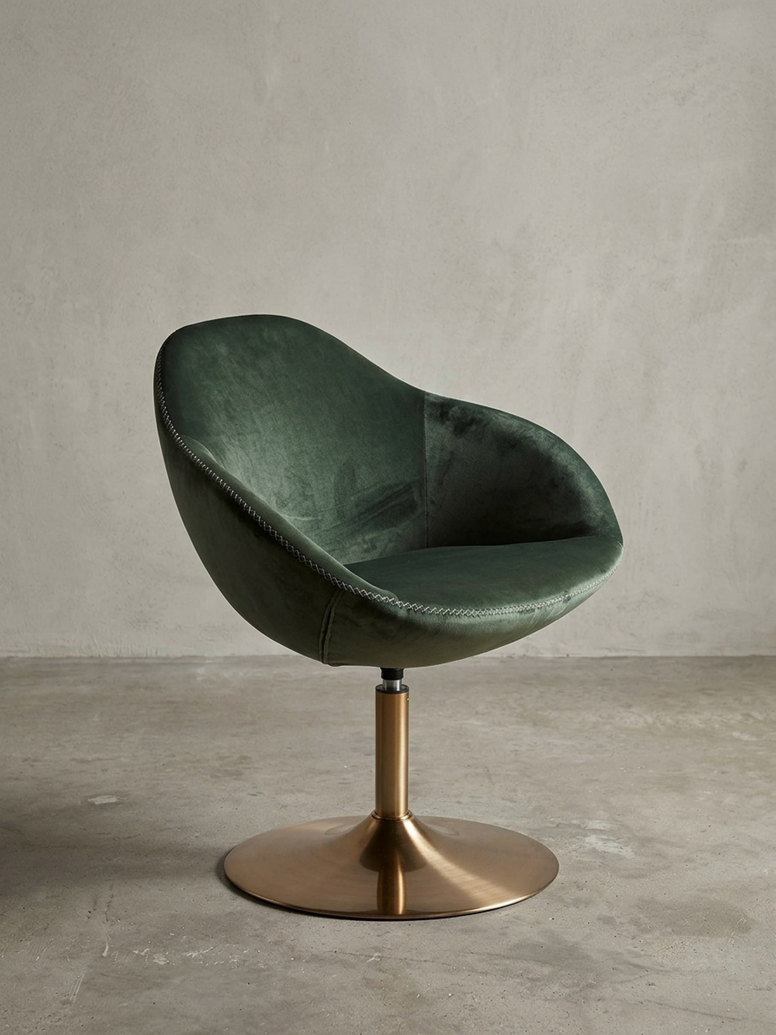 Loungesessel Samt mit Armlehnen, drehbar im modernen Design SIRAN, Gr&uuml;n 70x70x79 cm - Bild 1