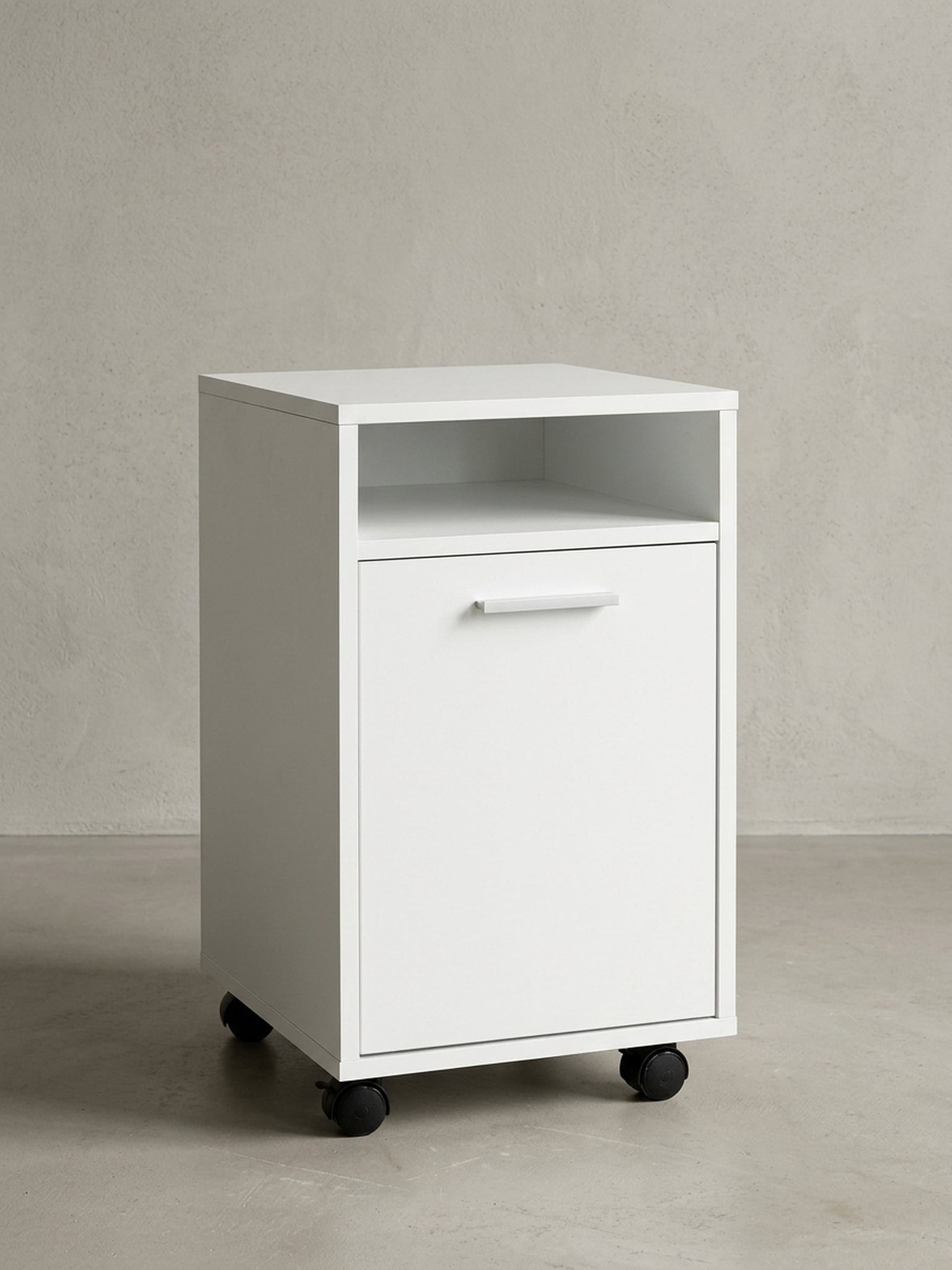 Rollcontainer Schubladen T&uuml;r Ablage Mit Rollen, Wei&szlig; 33x38x60 cm - Bild 1