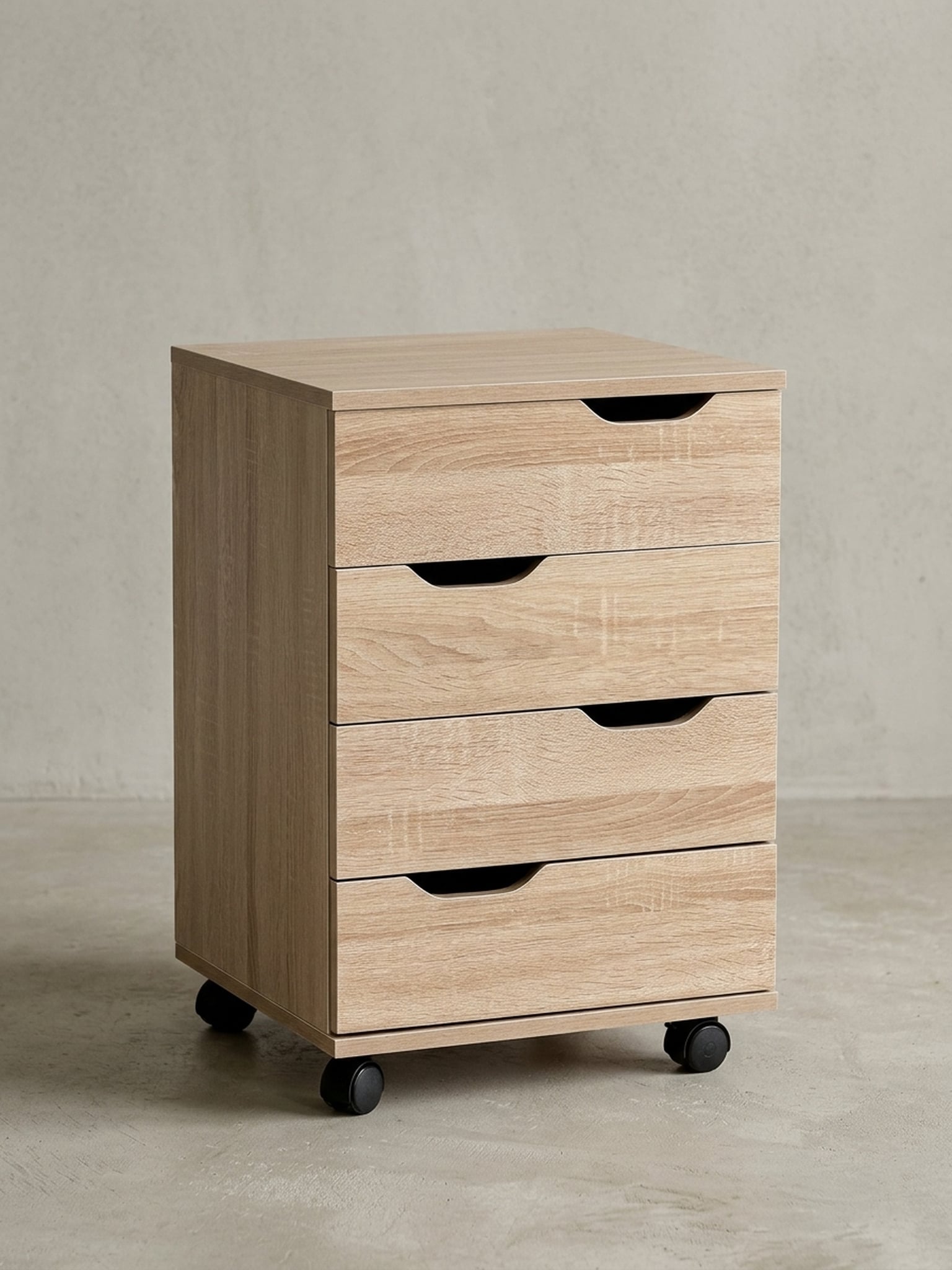 Rollcontainer &ndash; Sonoma, 40x60x40 cm, 3 Schubladen, Rollen, f&uuml;r B&uuml;ro - Bild 1