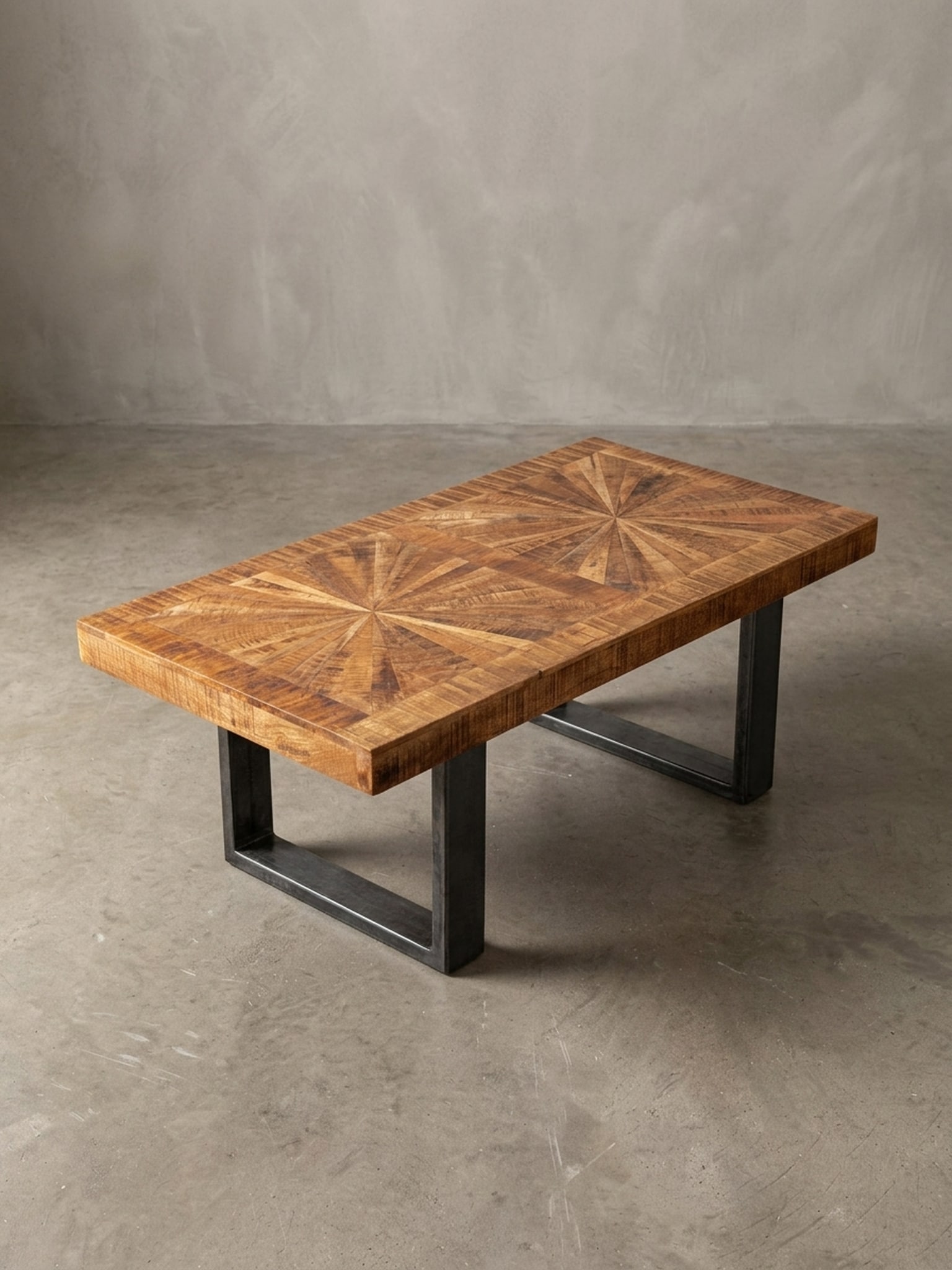 Couchtisch Mango Massivholz in Braun, Industrial Design, 105x40x55 cm - Bild 1