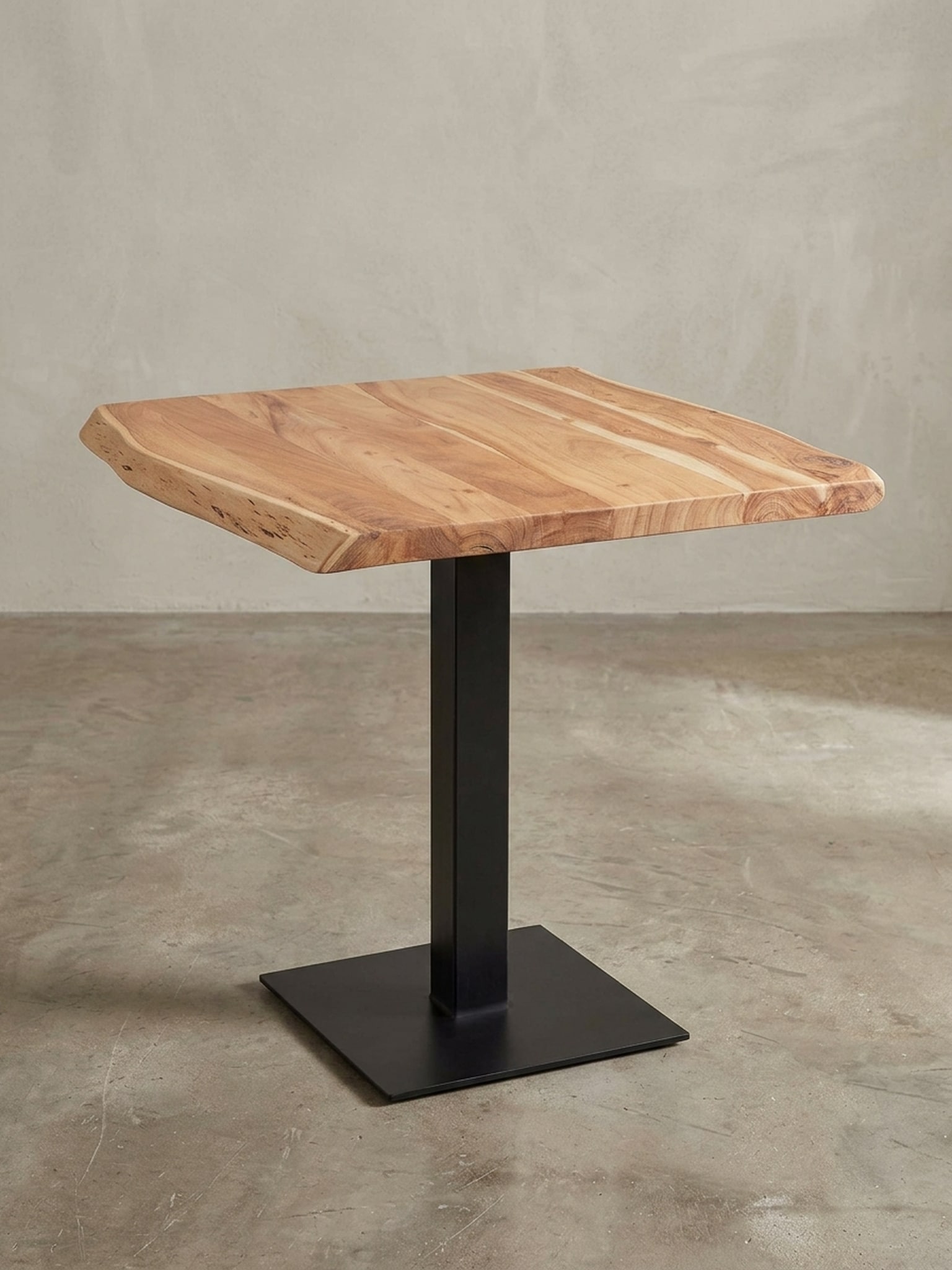 Esszimmertisch &ndash; Quadratisch 80x75x75 cm Akazie Massivholz Baumkante - Bild 1