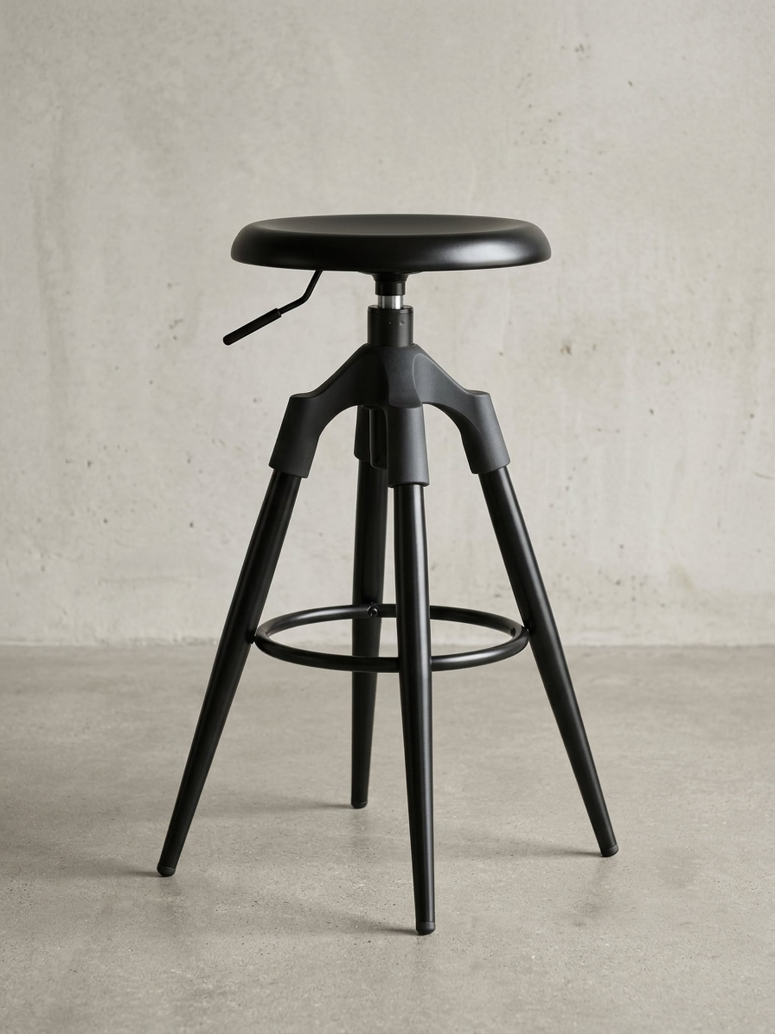 Barhocker &ndash; Schwarz Metall, h&ouml;henverstellbar, ohne Lehne, 72&ndash;80 cm, 100&nbsp;kg, Industrial-Stil - Bild 1