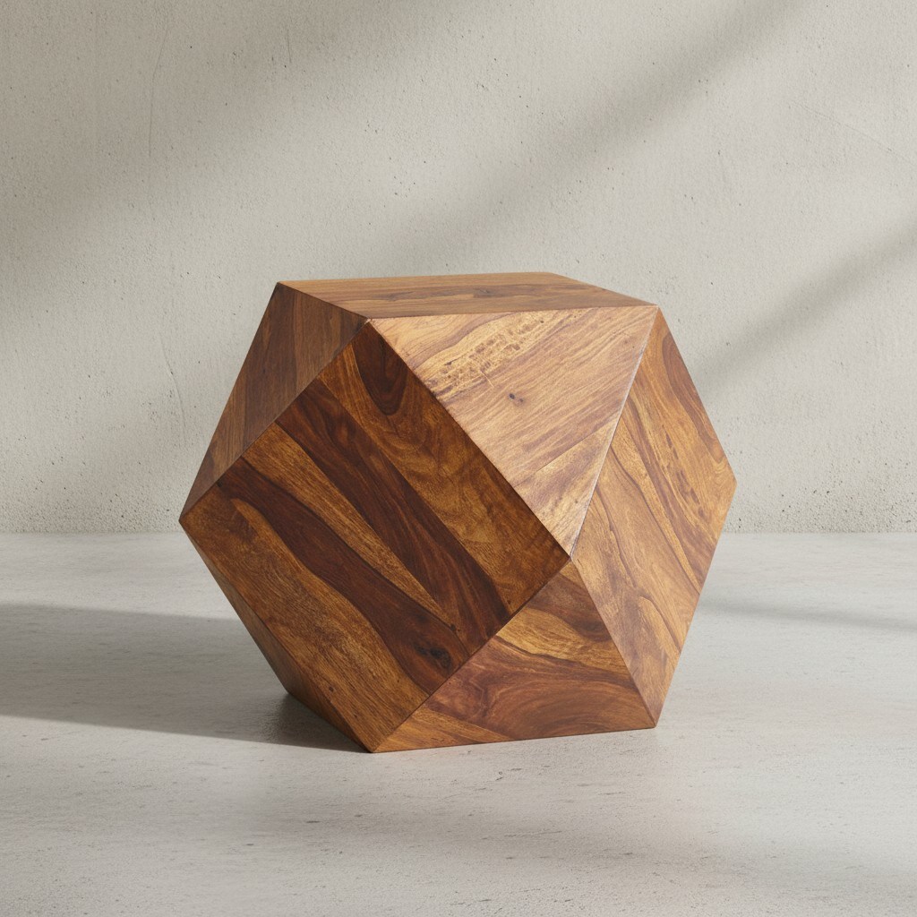 Couchtisch Sheesham Massivholz Modern Diamantform 57x42.5x57cm