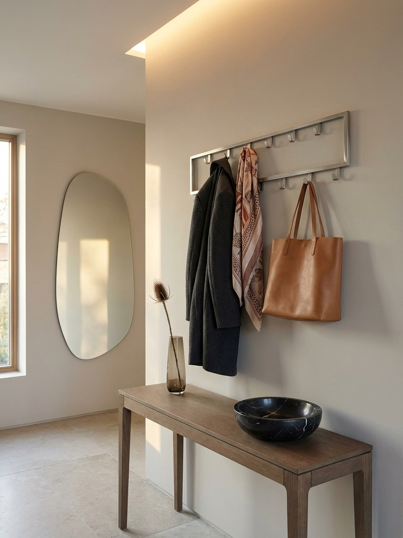 Wandgarderobe Metall Silber Modern 80x20x4 cm - Bild 1