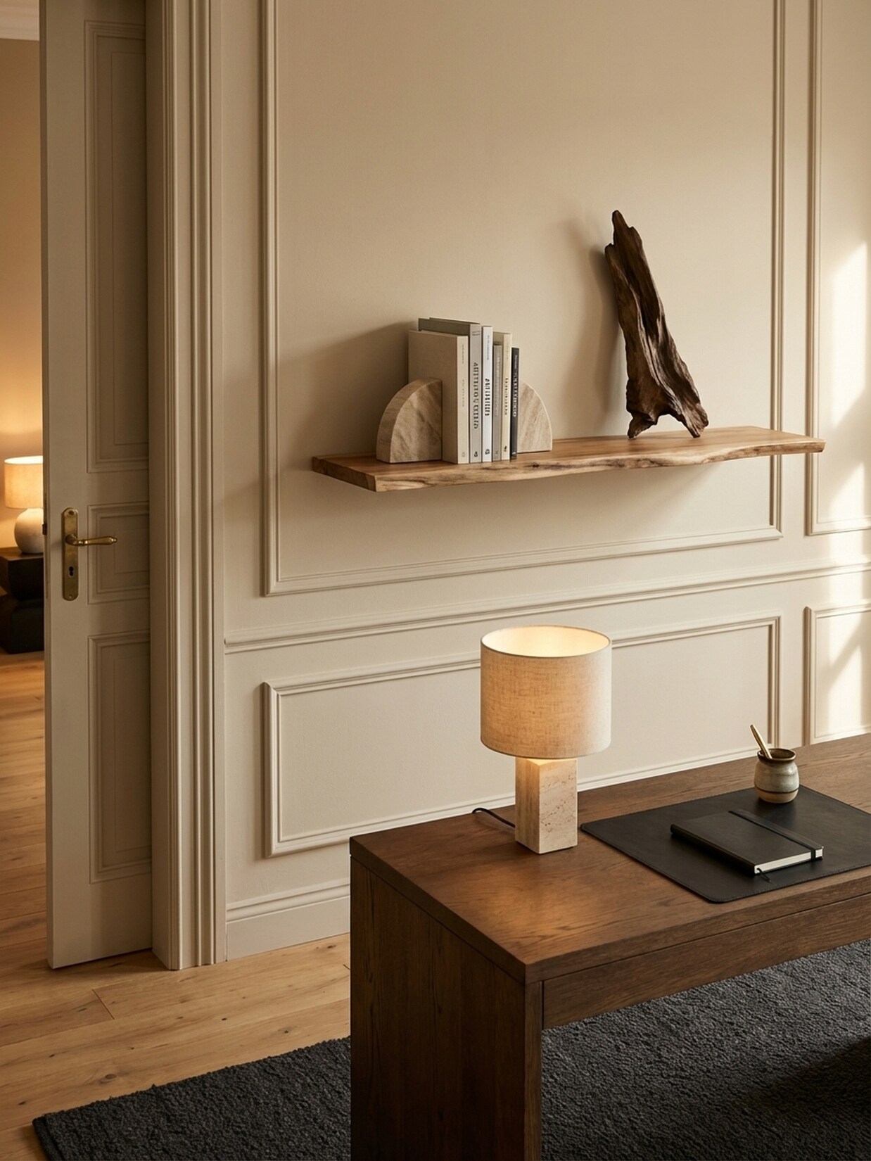 Wandregal Massivholz Baumkante Landhausstil, Akazie 100x26x4 cm