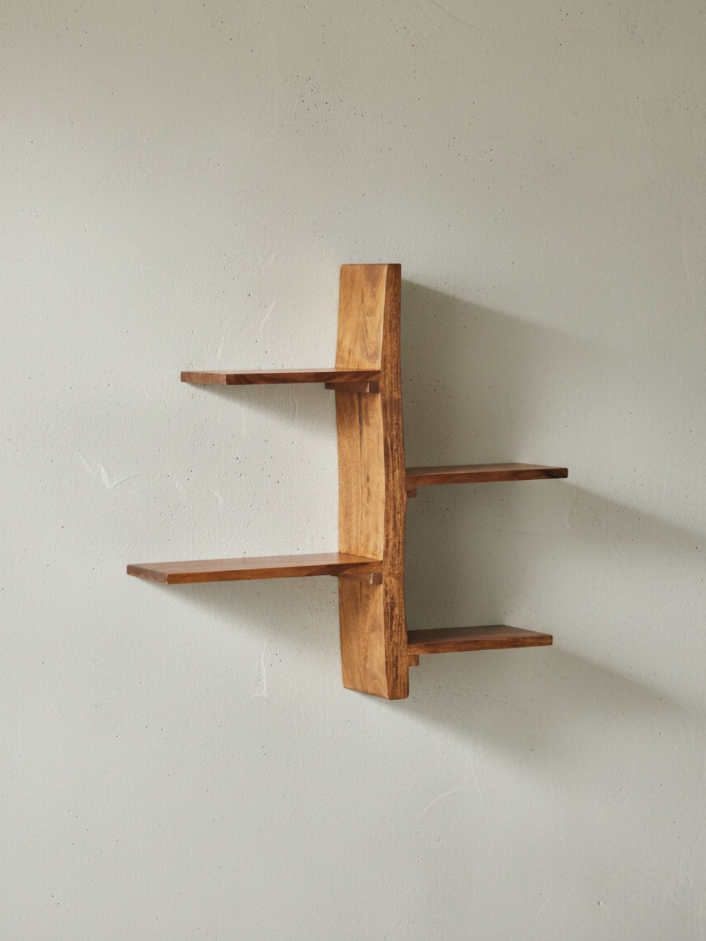 Wandregal Massivholz Modern Stil 58x60x15 cm Baumform Schwebend - Bild 1