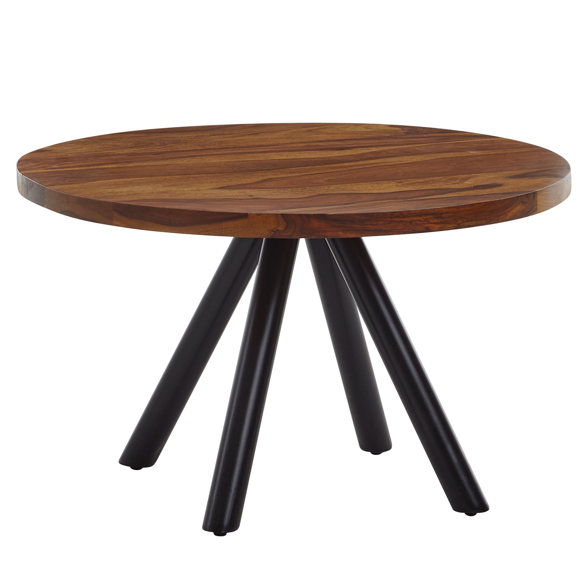 Couchtisch rund aus Massivholz mit Metallgestell, 60x60x35 cm - Bild 1