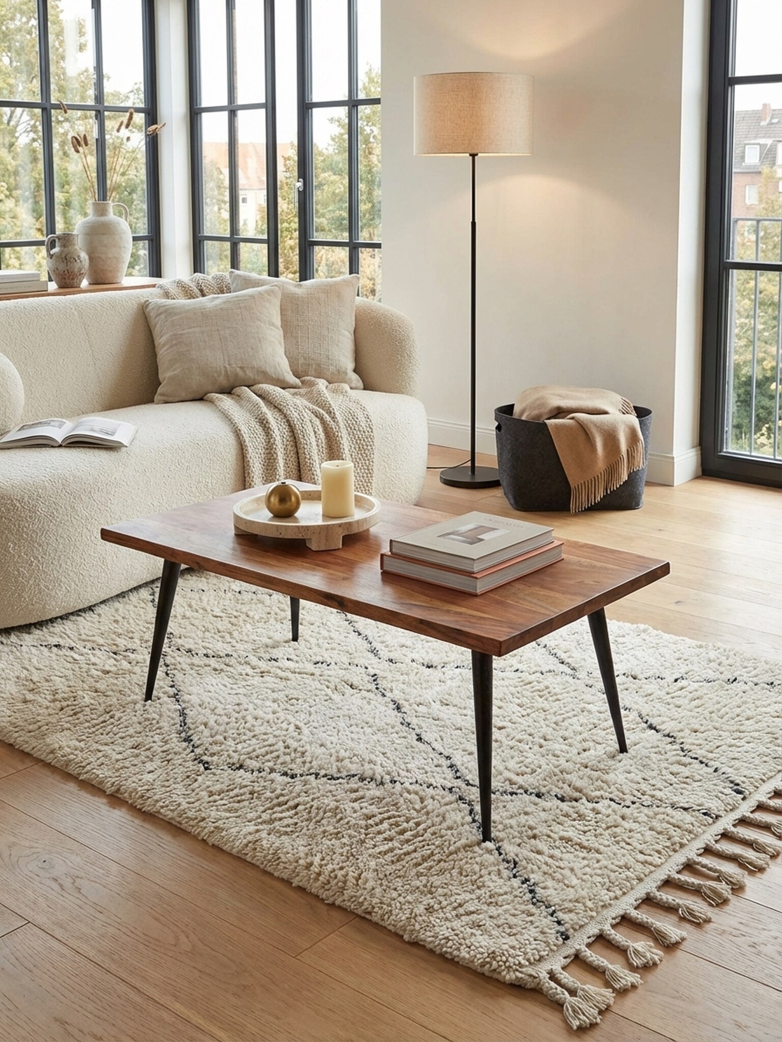 Couchtisch Sheesham Massivholz Baumkante 110x60x40 cm mit Metall-Gestell - Bild 1