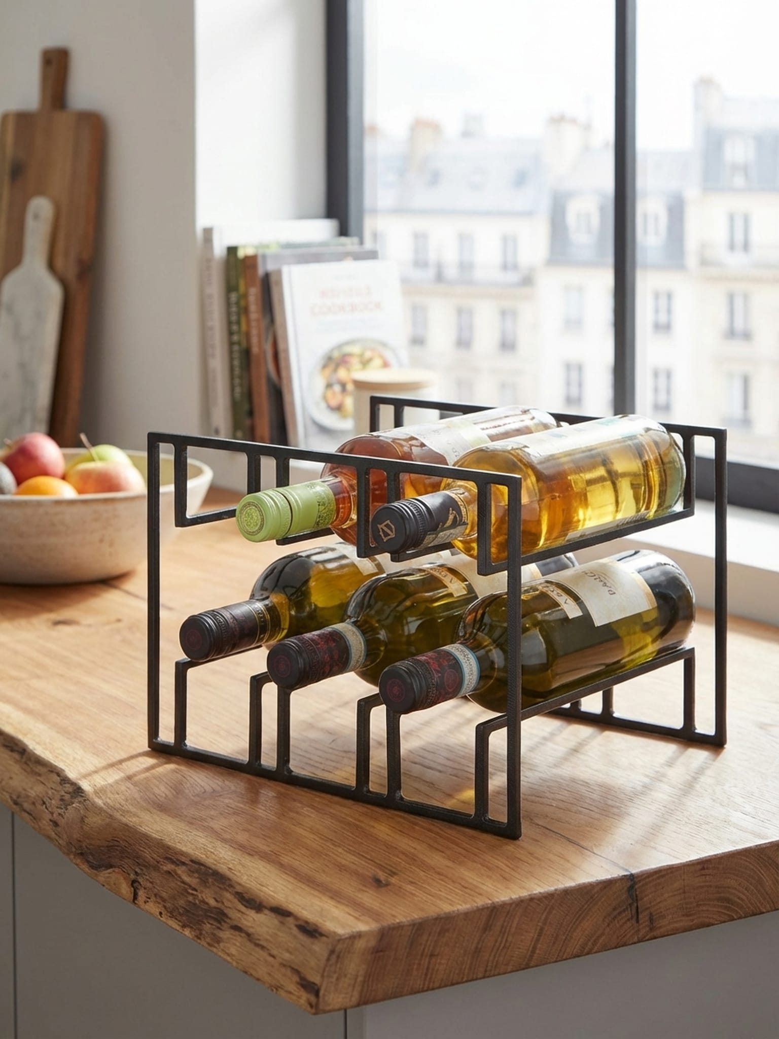 Weinregal Metall Modern Stil f&uuml;r 6 Flaschen tischf&auml;hig 29x21x25cm - Bild 1