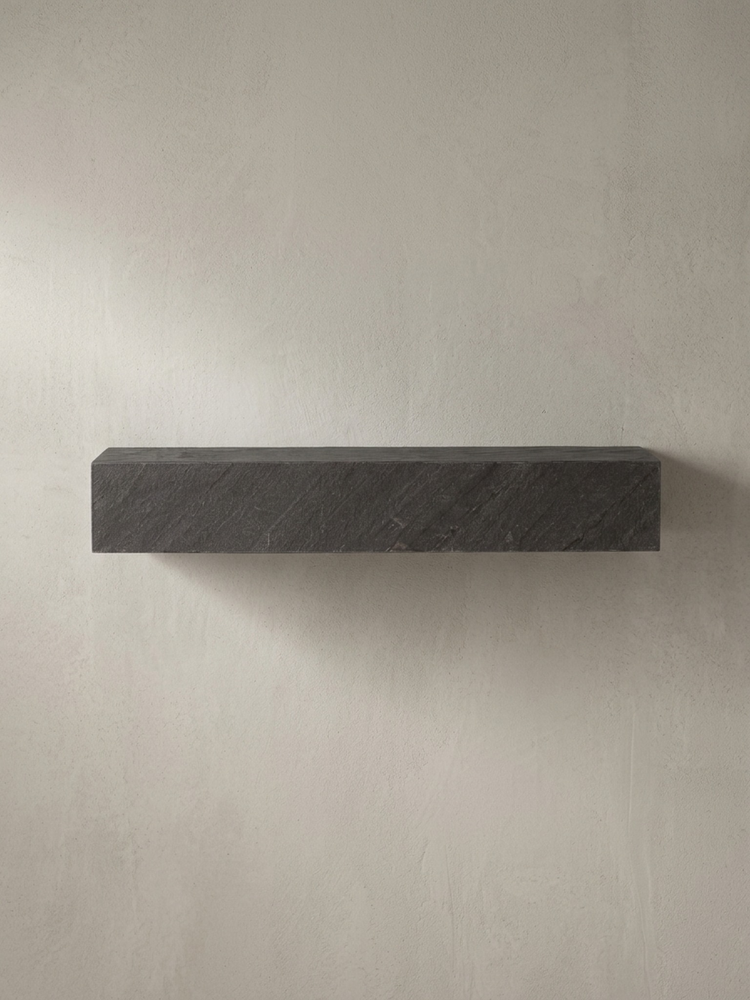 Wandregal Mango Massivholz Steinoptik Rechteckig Modern, Grau 60x20x10 cm - Bild 1