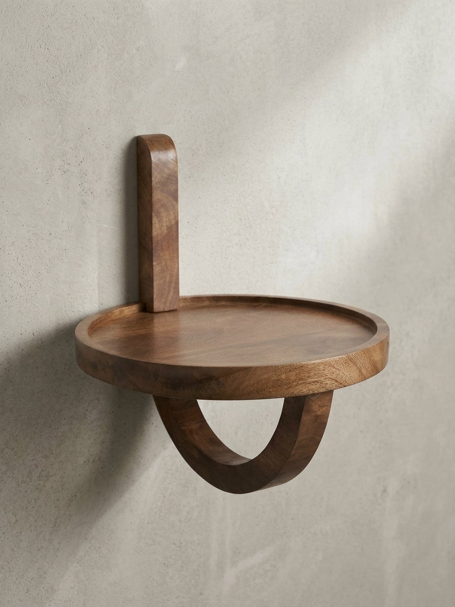 Wandregal Mango Massivholz Modern Stil 30x33x30 cm Rund - Bild 1