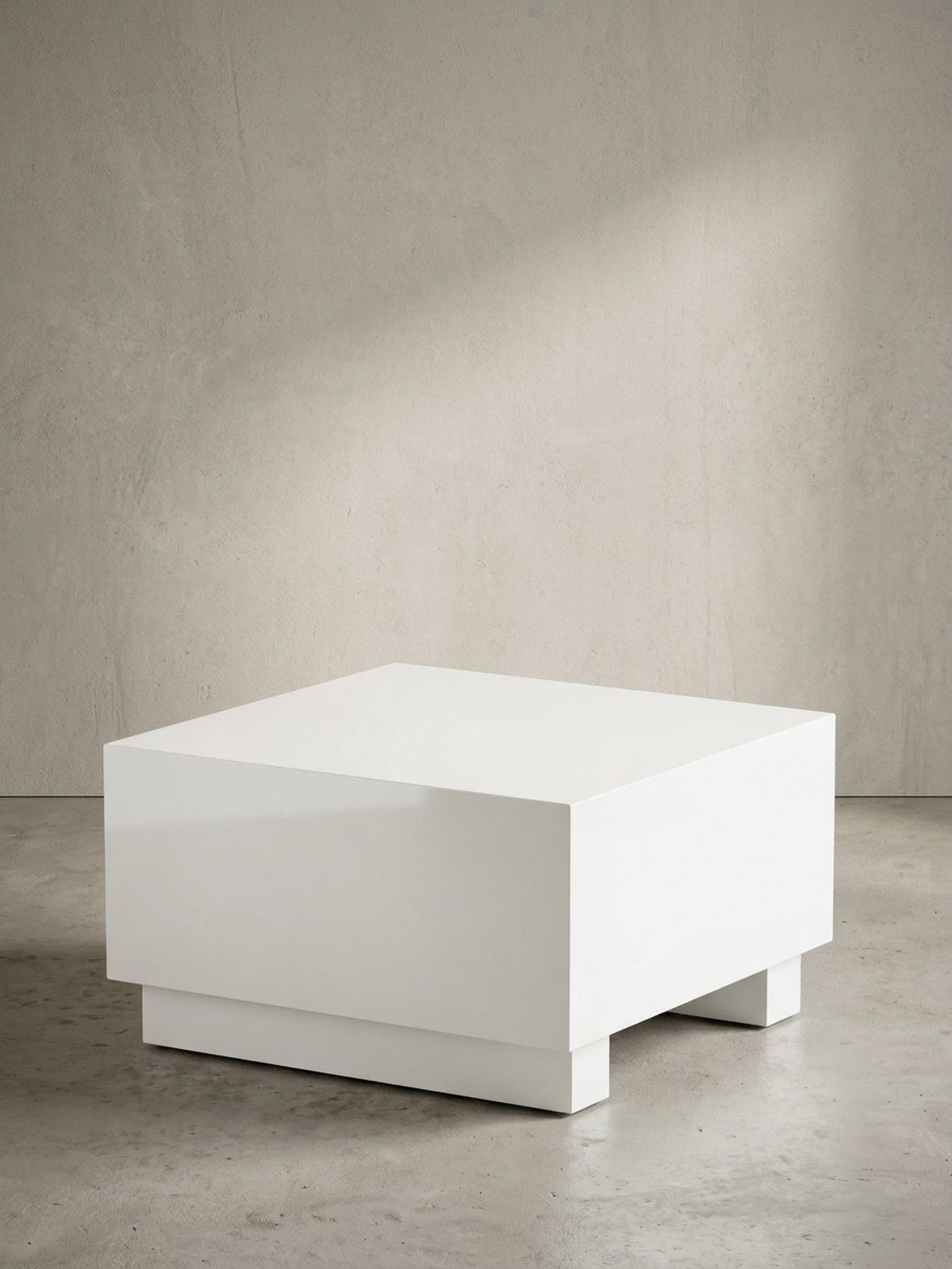 Couchtisch in W&uuml;rfelform, Wei&szlig; Hochglanz, 60x60x35 cm, modernes Design - Bild 1