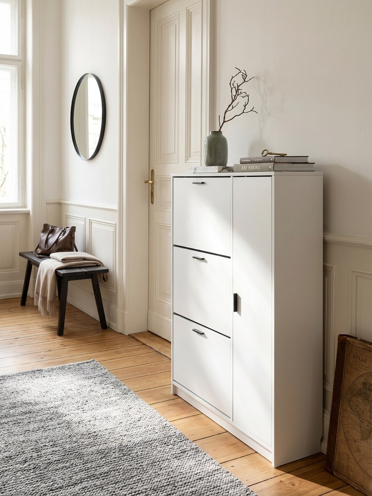 Schuhschrank – Weiß, 90x120x24 cm, Schuhkipper geschlossen, mit Ablage online kaufen bei Netto