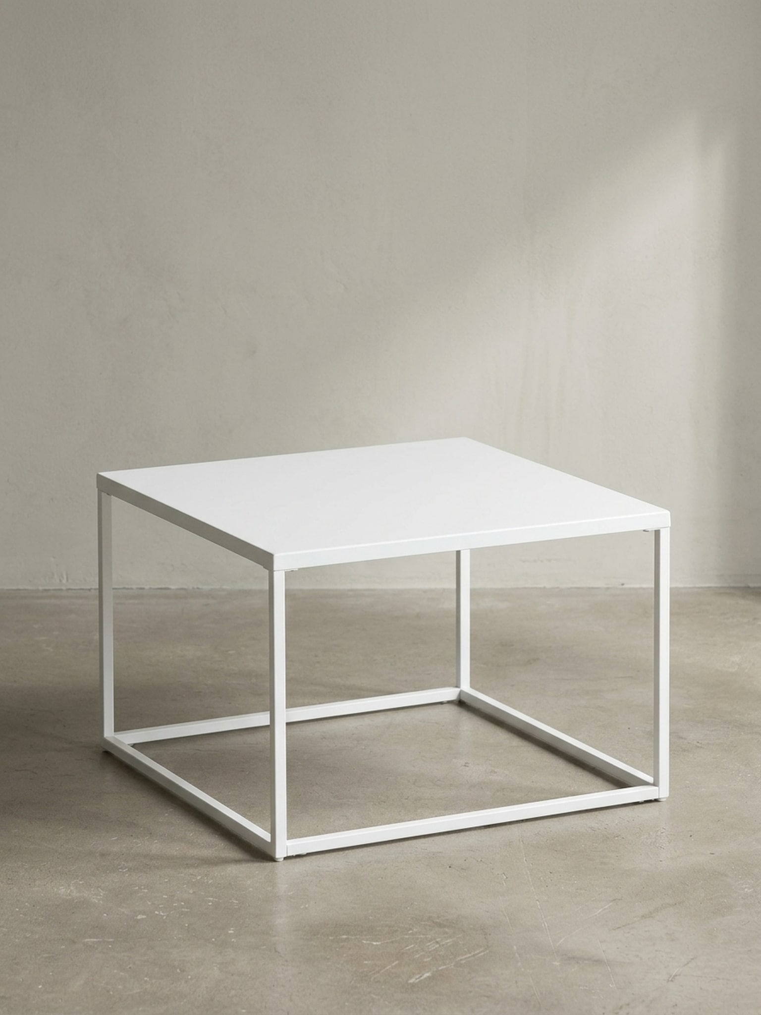 Couchtisch Wei&szlig; Metall Industrial 60x60x40 cm, Quadratisch - Bild 1
