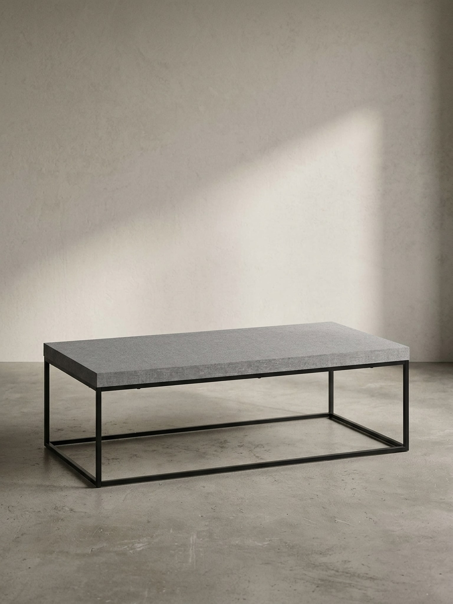Couchtisch in Stein-Optik mit Metallbeinen, Modernes Design, Rechteckig, Gro&szlig;, Grau 120x60x38 cm - Bild 1