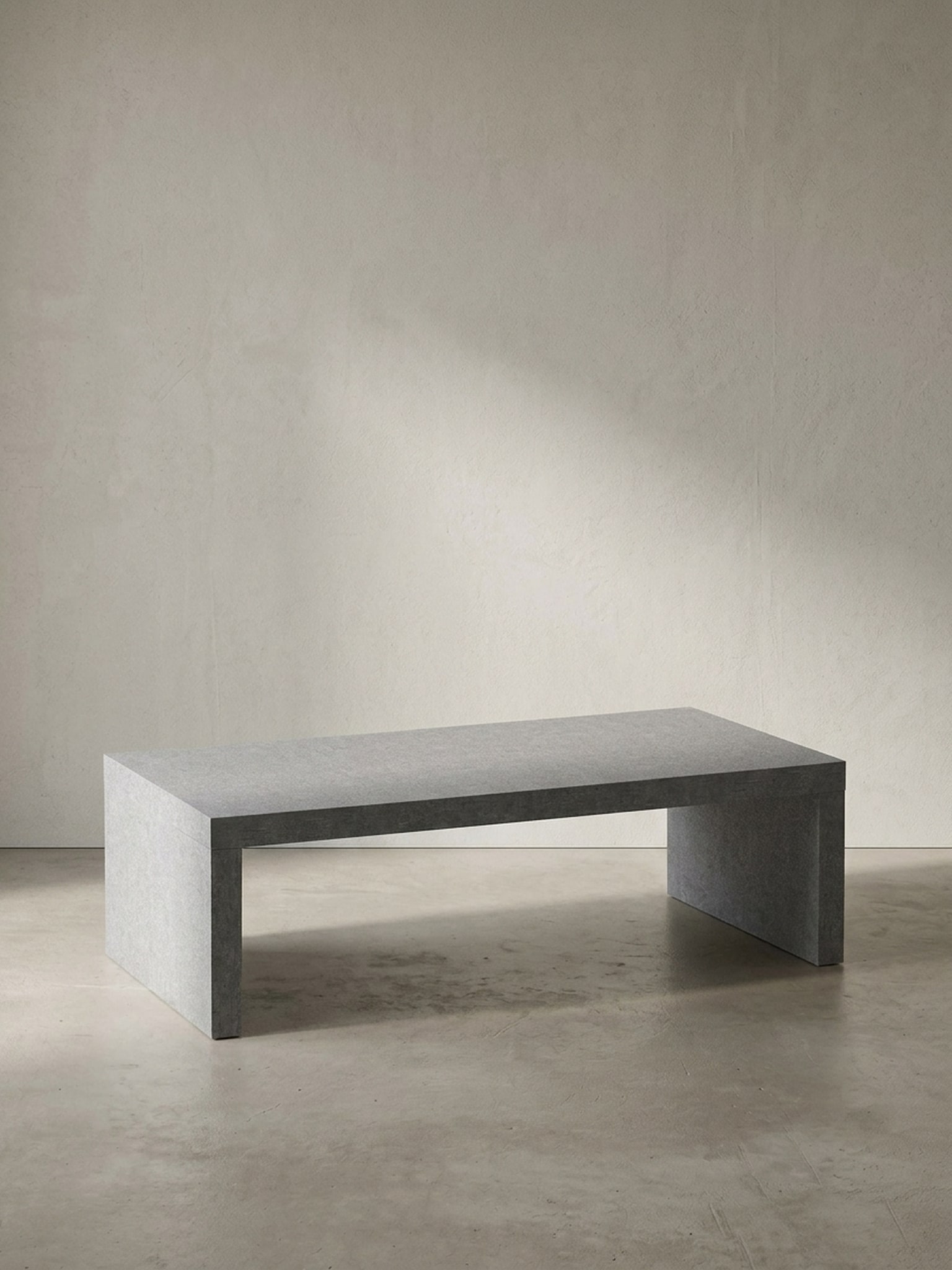 Couchtisch in Beton-Optik, zeitloses Design, rechteckig, schlicht, Grau 110x55x35 cm - Bild 1