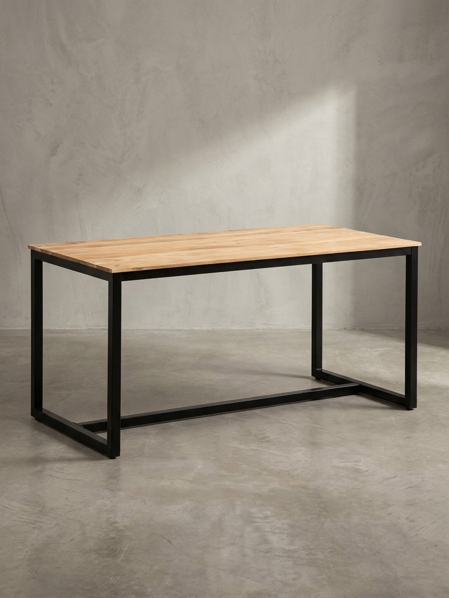 Esstisch Massivholz Metall Rechteckig Loft-Stil, Akazie 160x80x76 cm - Bild 1