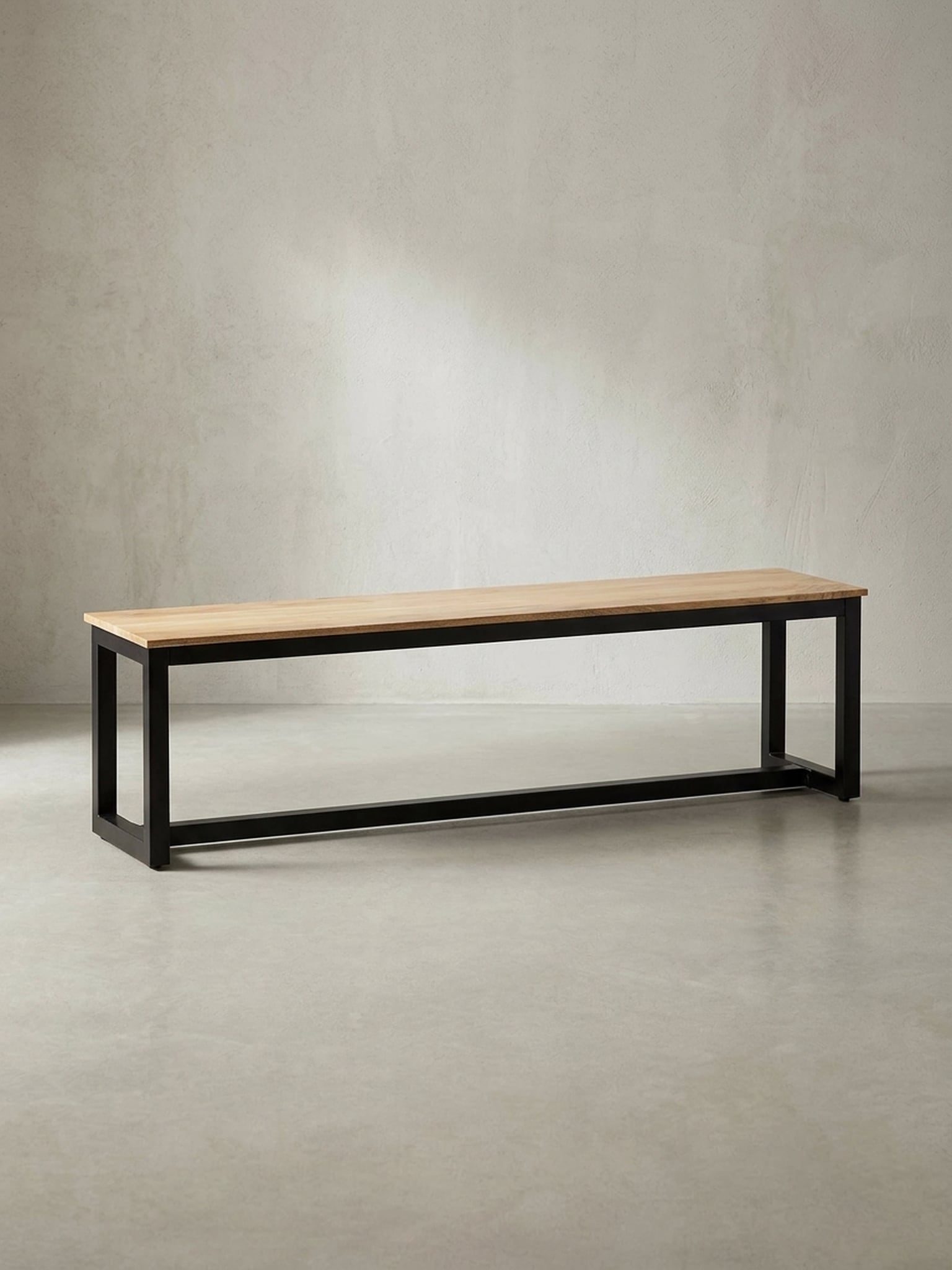 Esszimmerbank Massivholz Metall Loft-Stil ohne Lehne, Akazie 160x40x45 cm - Bild 1