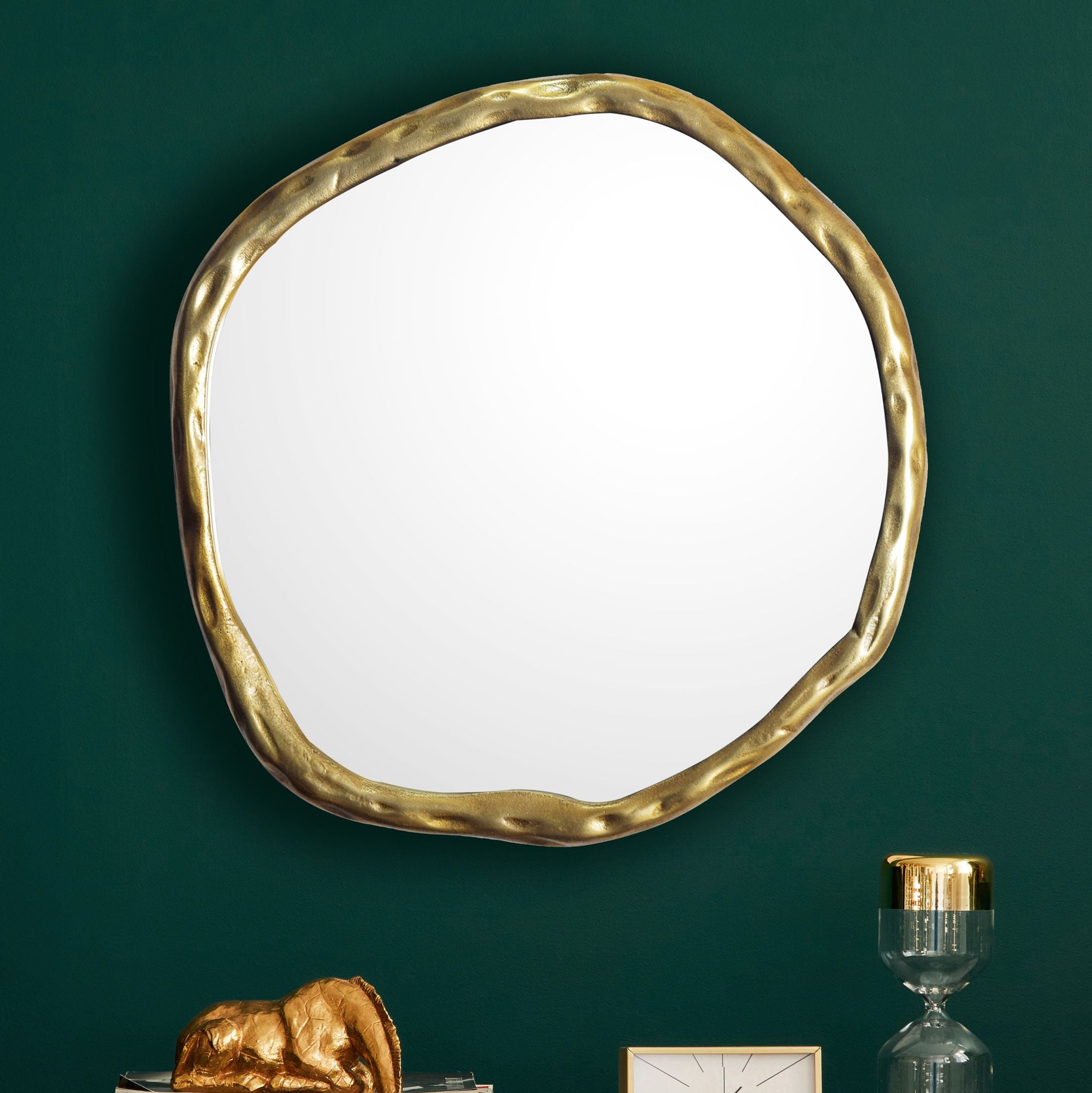 Wandspiegel Asymmetrisch Metall Gold 60x60 cm Modern - Bild 1