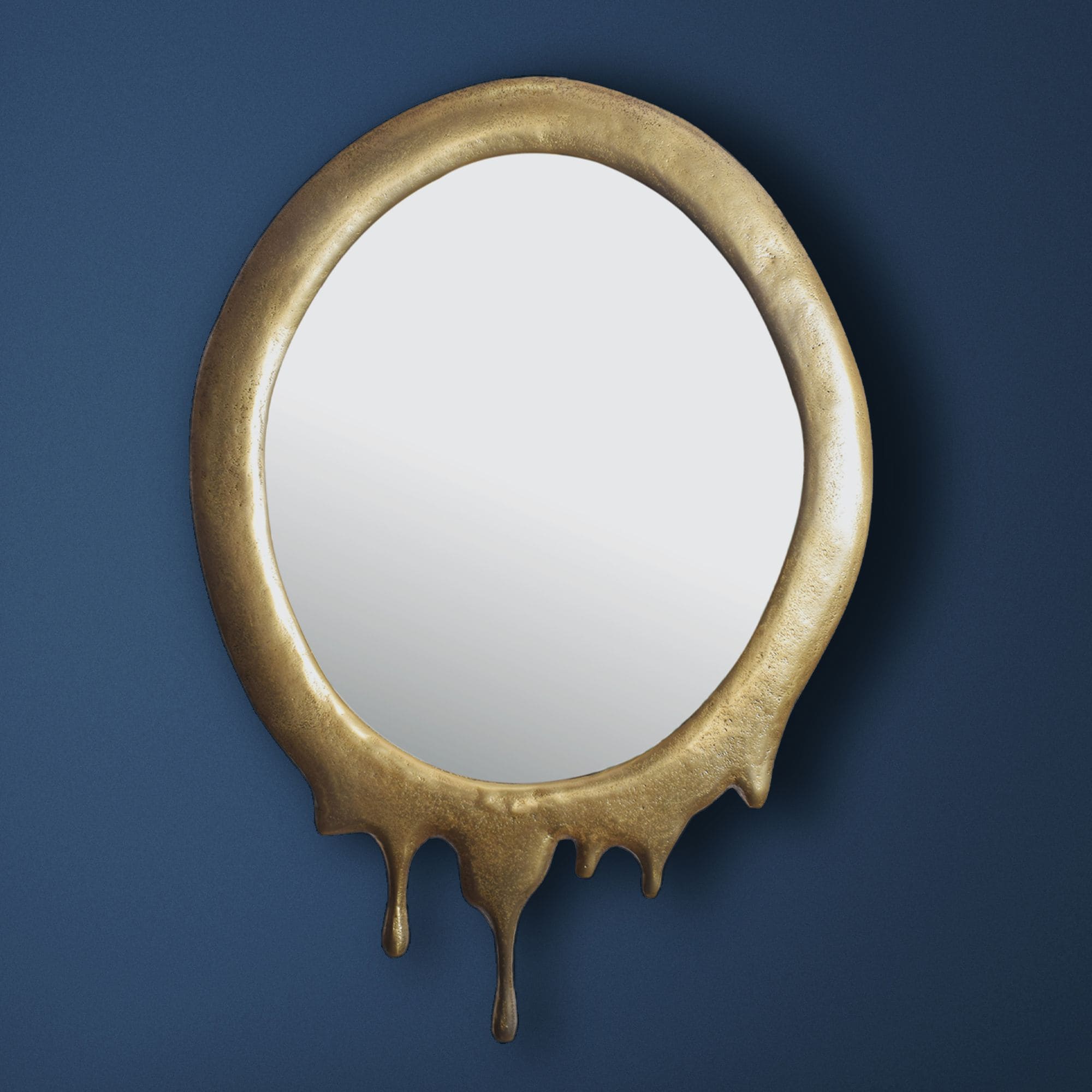 Wandspiegel Oval Metall Gold 50x71 cm Modern - Bild 1