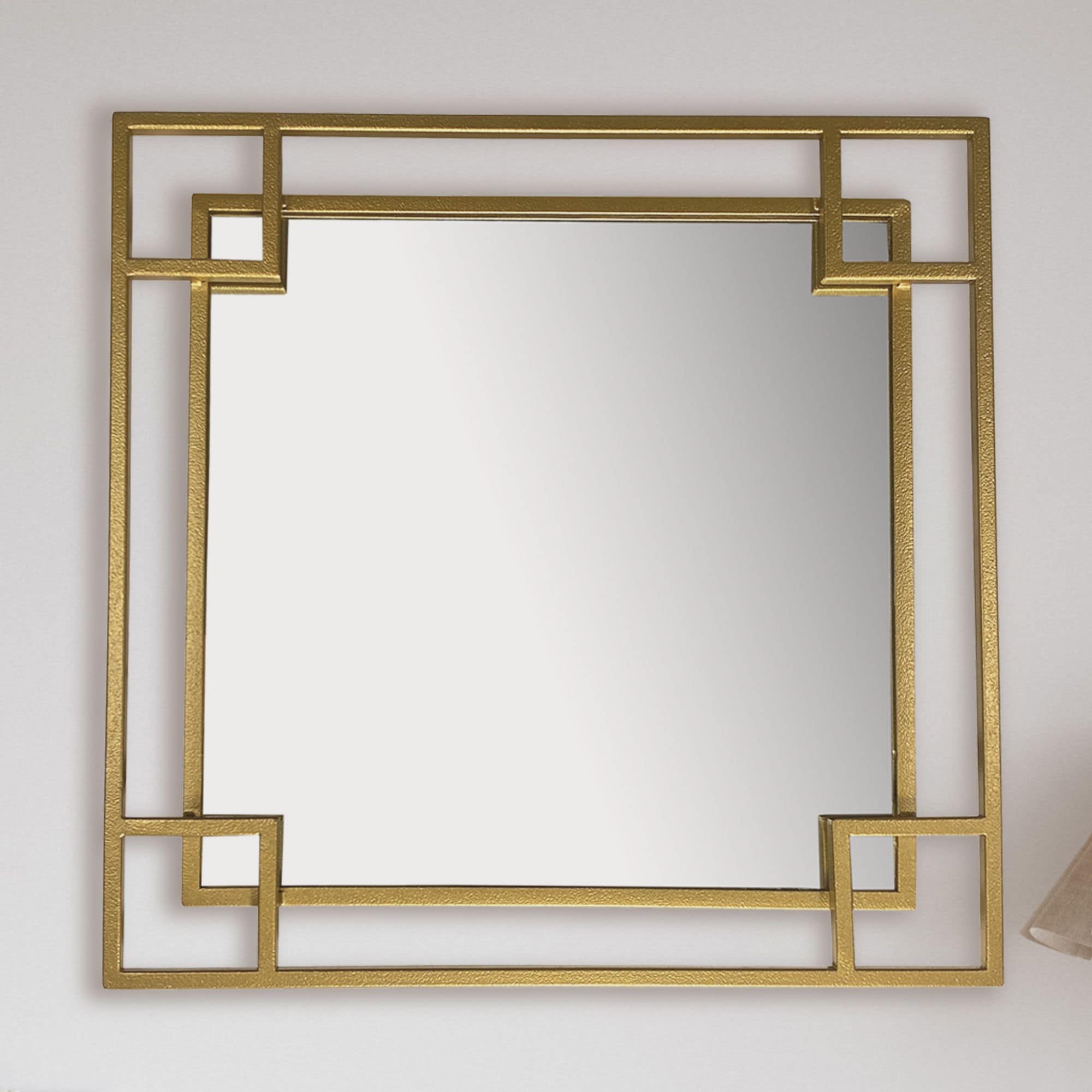 Wandspiegel mit Rahmen H&auml;ngend Quadratisch Metall Eisen Modern , Gold 60x3x60 cm - Bild 1