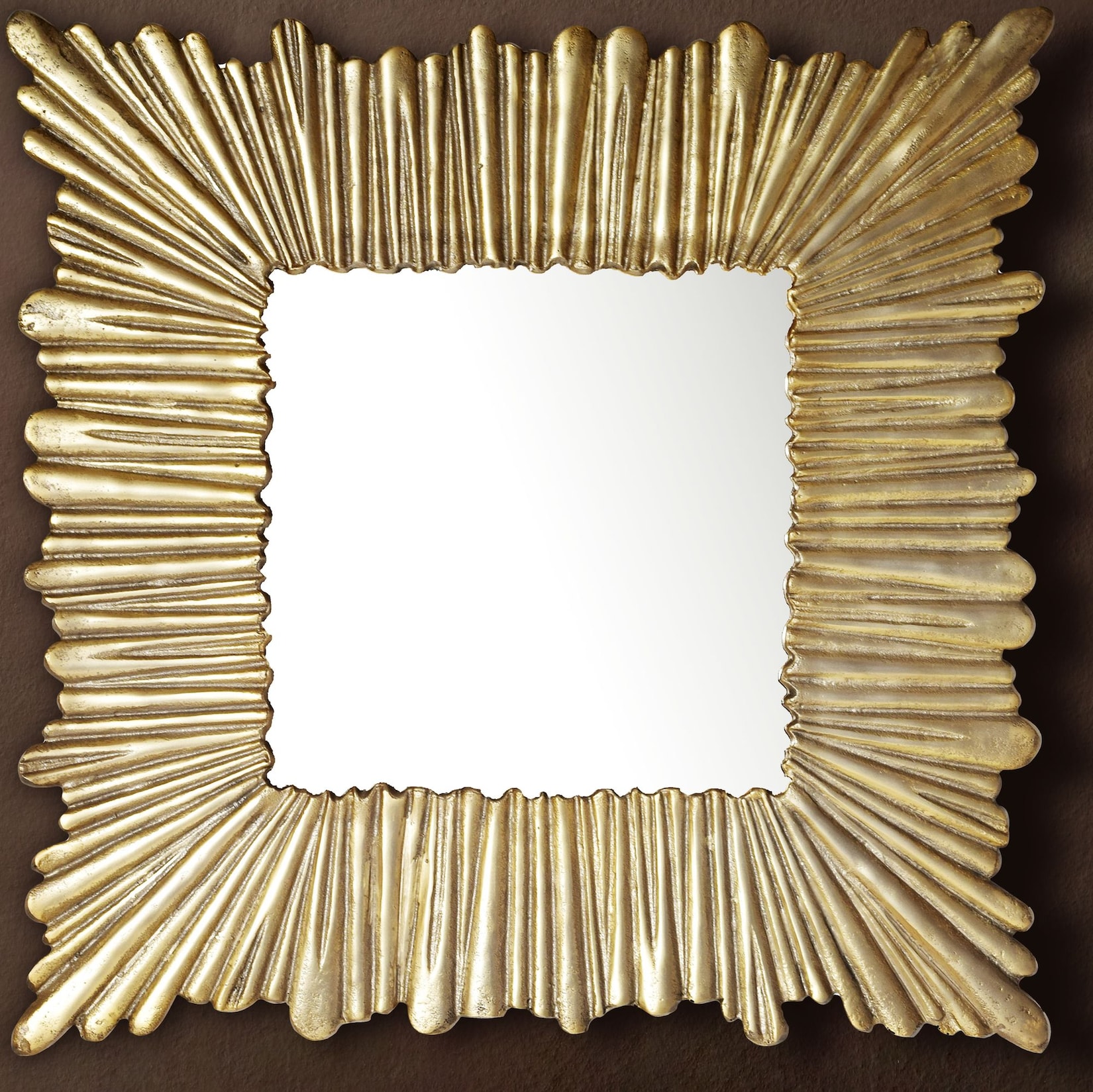 Wandspiegel Quadrat Metall Gold 75x75 cm Moderner Rahmen