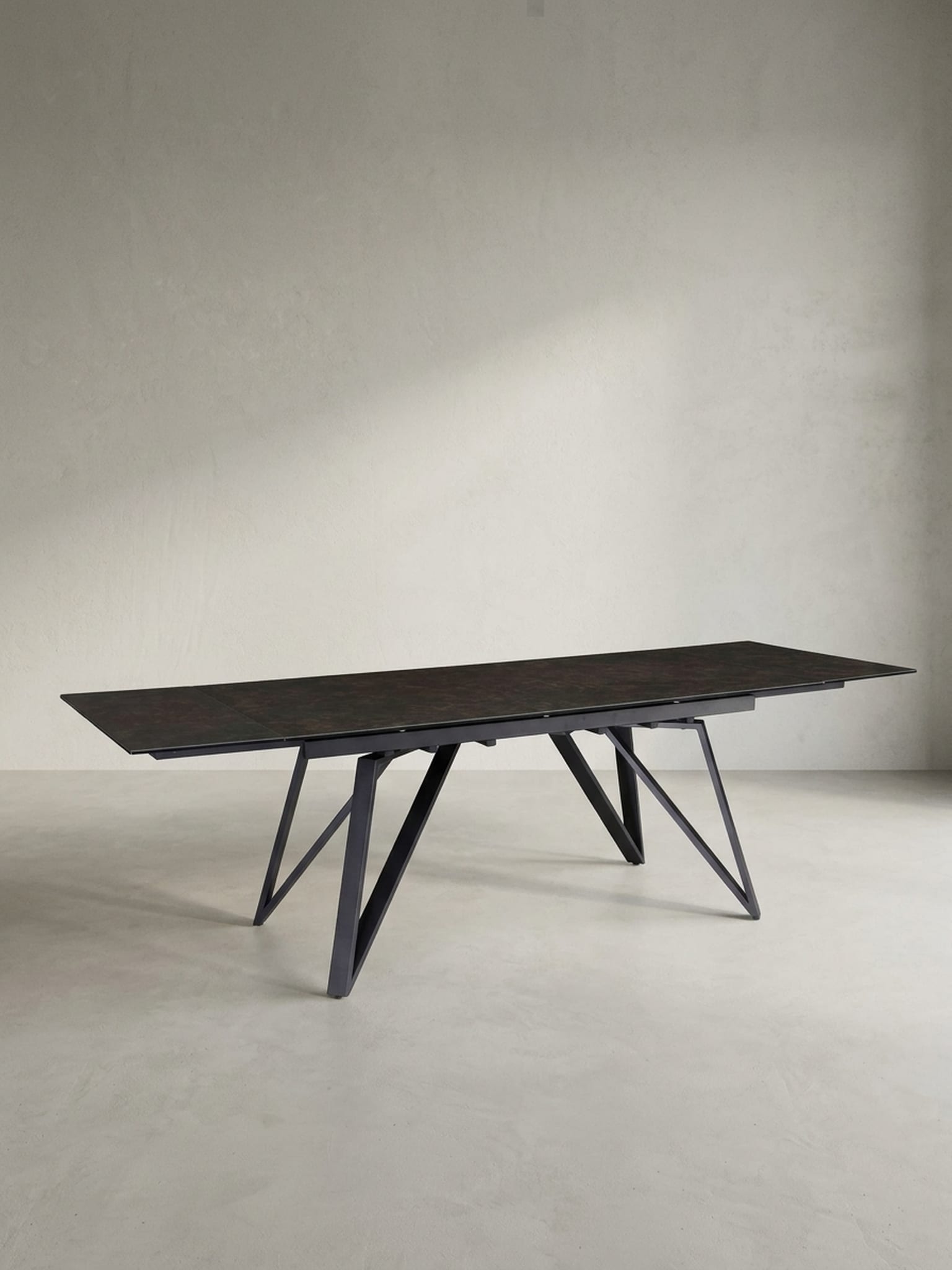 Esstisch Ausziehbar Keramik Glas Marmoroptik Rechteckig Gro&szlig;, Schwarz 180x95x76 cm - Bild 1