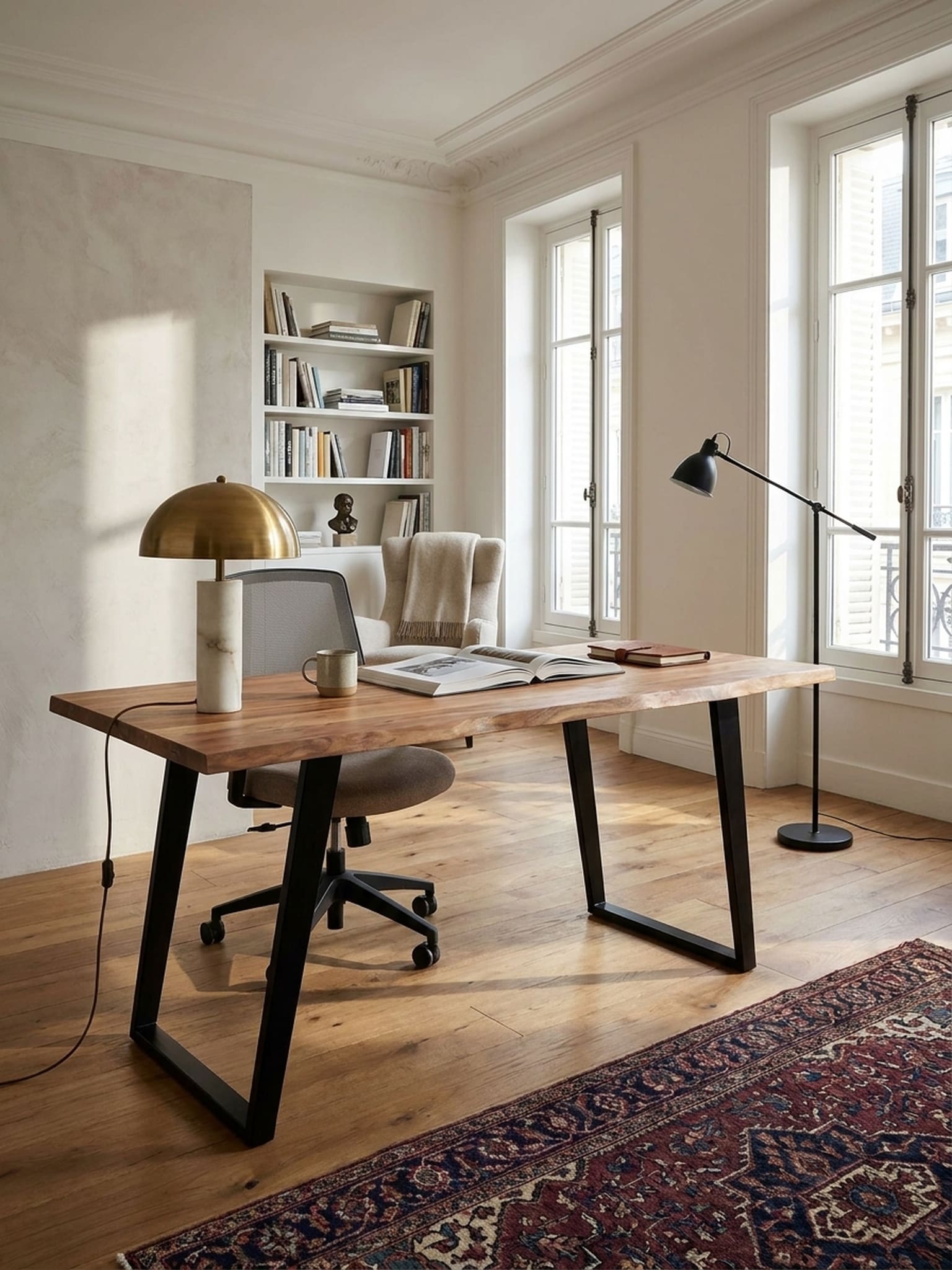 Schreibtisch Massivholz Baumkante mit U-Gestell, Akazie 160x80x76 cm - Bild 1