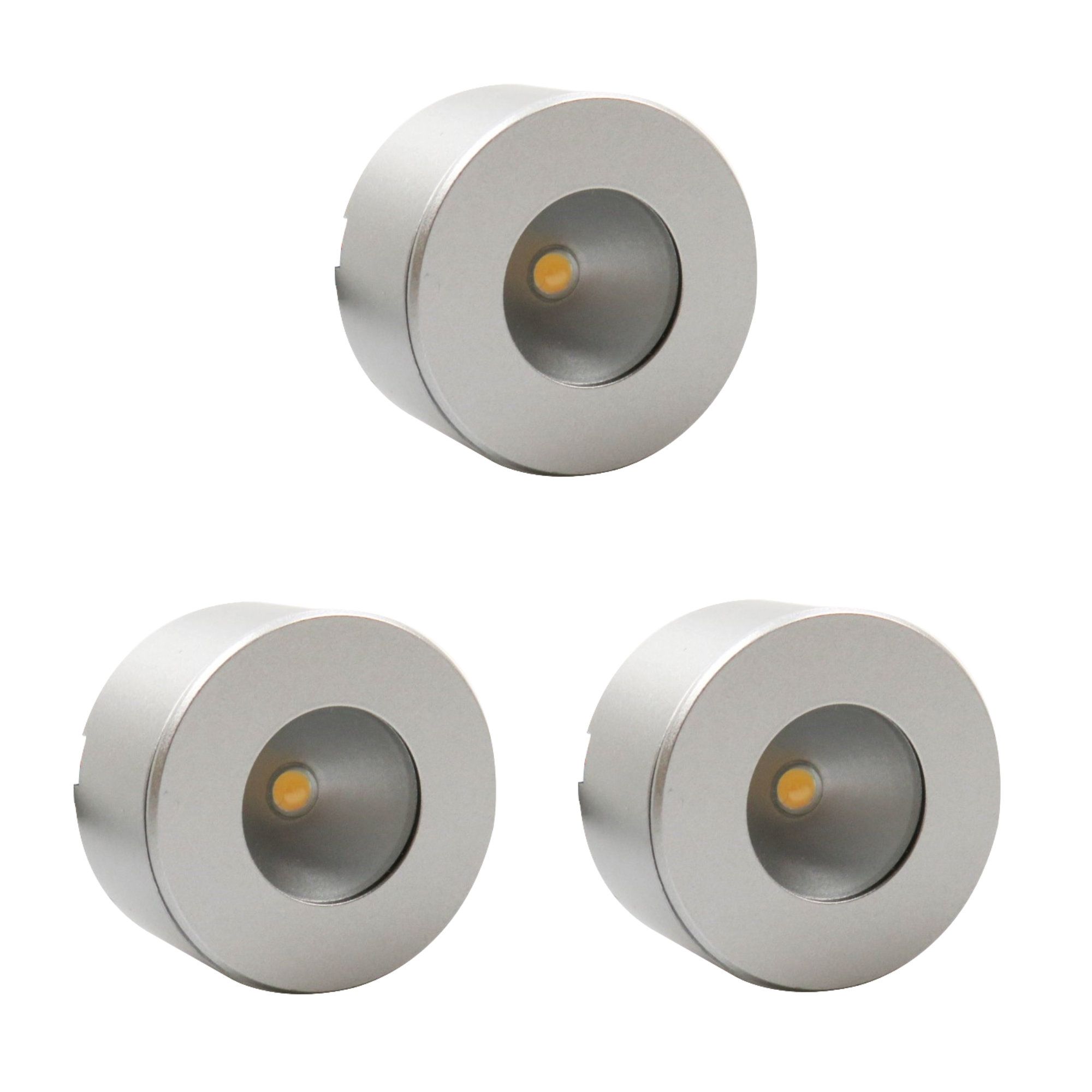 LED Unterbauleuchte, Mini-Star, silber-grau, warmweiss, 3er SET