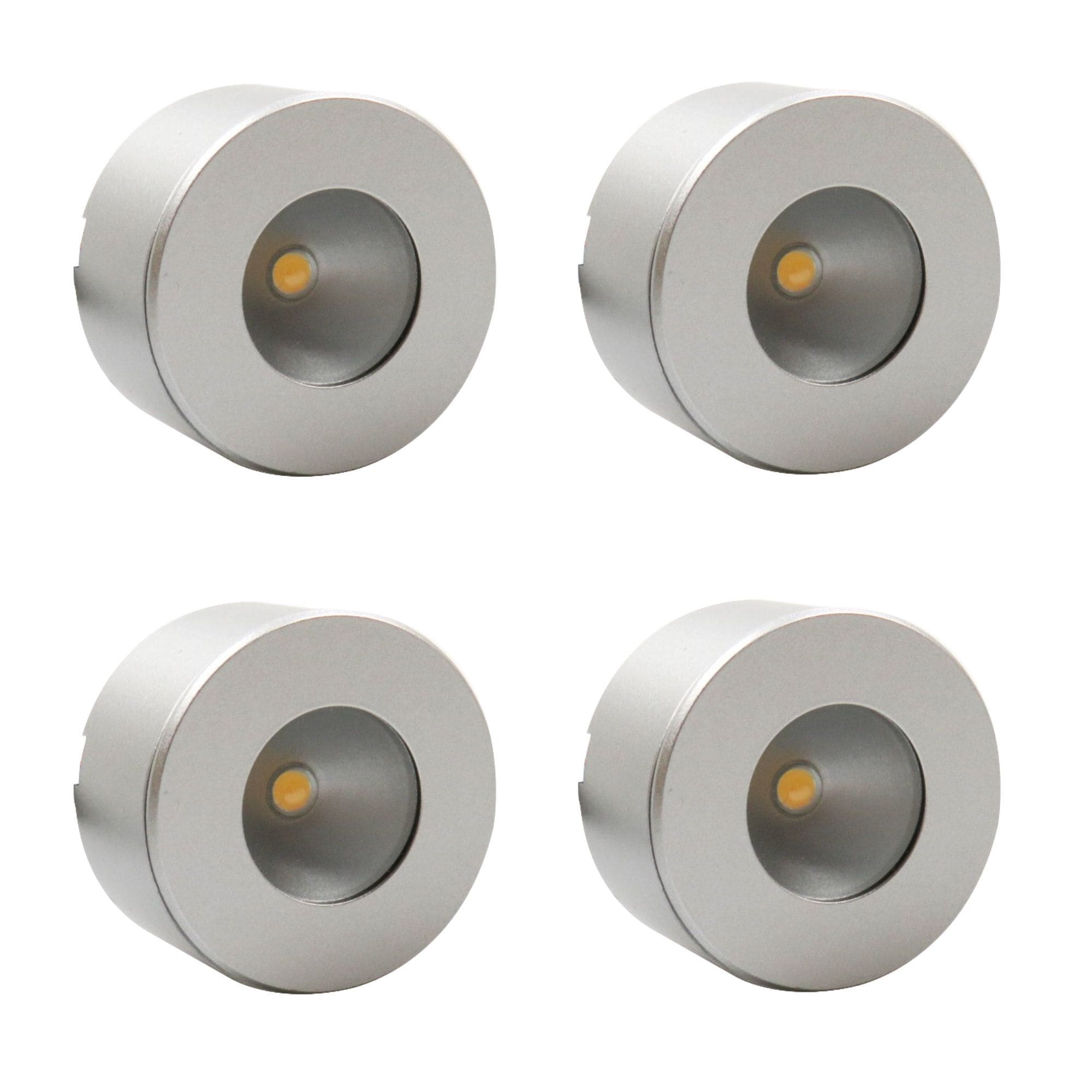 LED Unterbauleuchte, Mini-Star, silber-grau, warmweiss, 4er SET