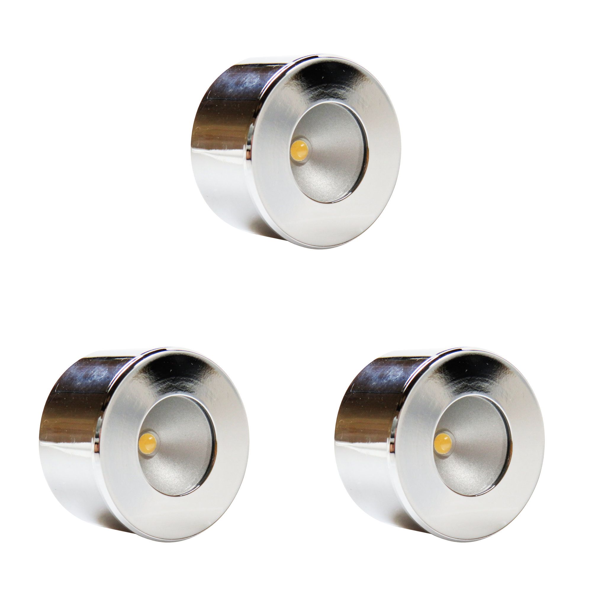 LED Unterbauleuchte, Mini-Star, chrom, warmweiss, 3er SET