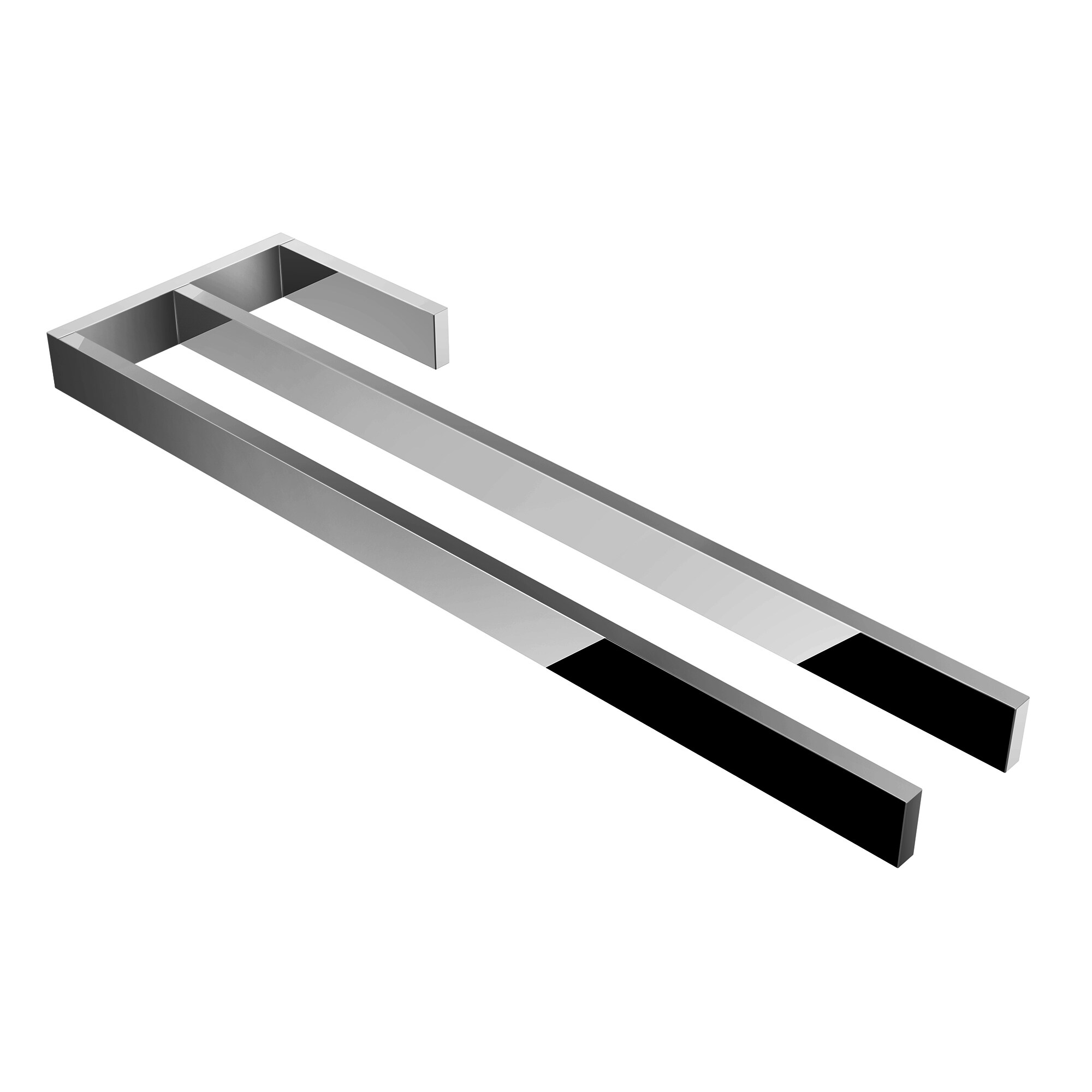 kalb | Handtuchhalter J&ouml;rn mit zwei Stangen f&uuml;r Waschtisch, Chrom, Aluminium, L&auml;nge: 400mm, H&ouml;he: 25mm, Tiefe: 120mm - Bild 1