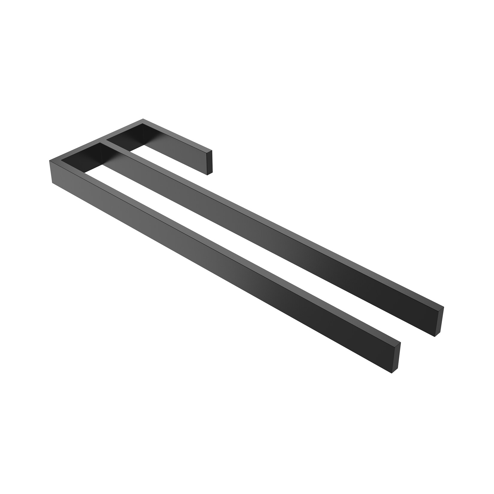 kalb   Handtuchhalter Jörn mit zwei Stangen für Waschtisch, schwarz, Aluminium, Länge: 400mm, Höhe: 25mm, Tiefe: 120mm | 04260642311834
